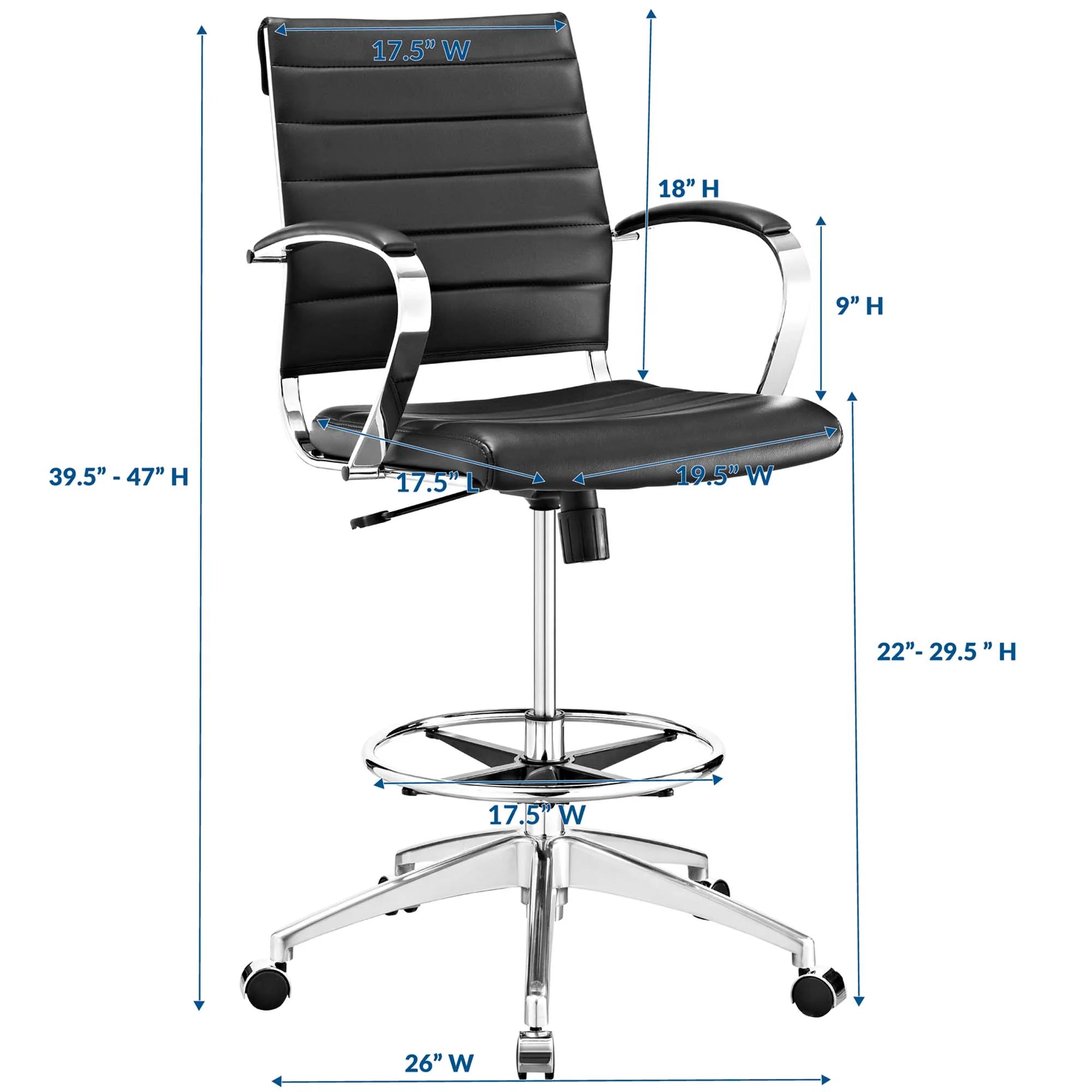 Jive Drafting Chair in Black