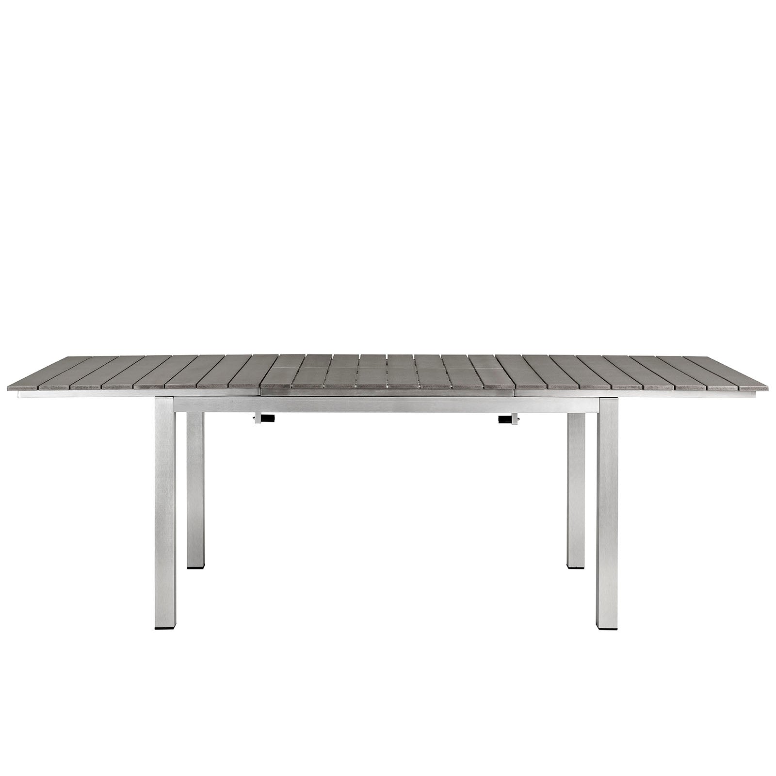 Shore Outdoor Patio Aluminum Dining Table in Silver Gray