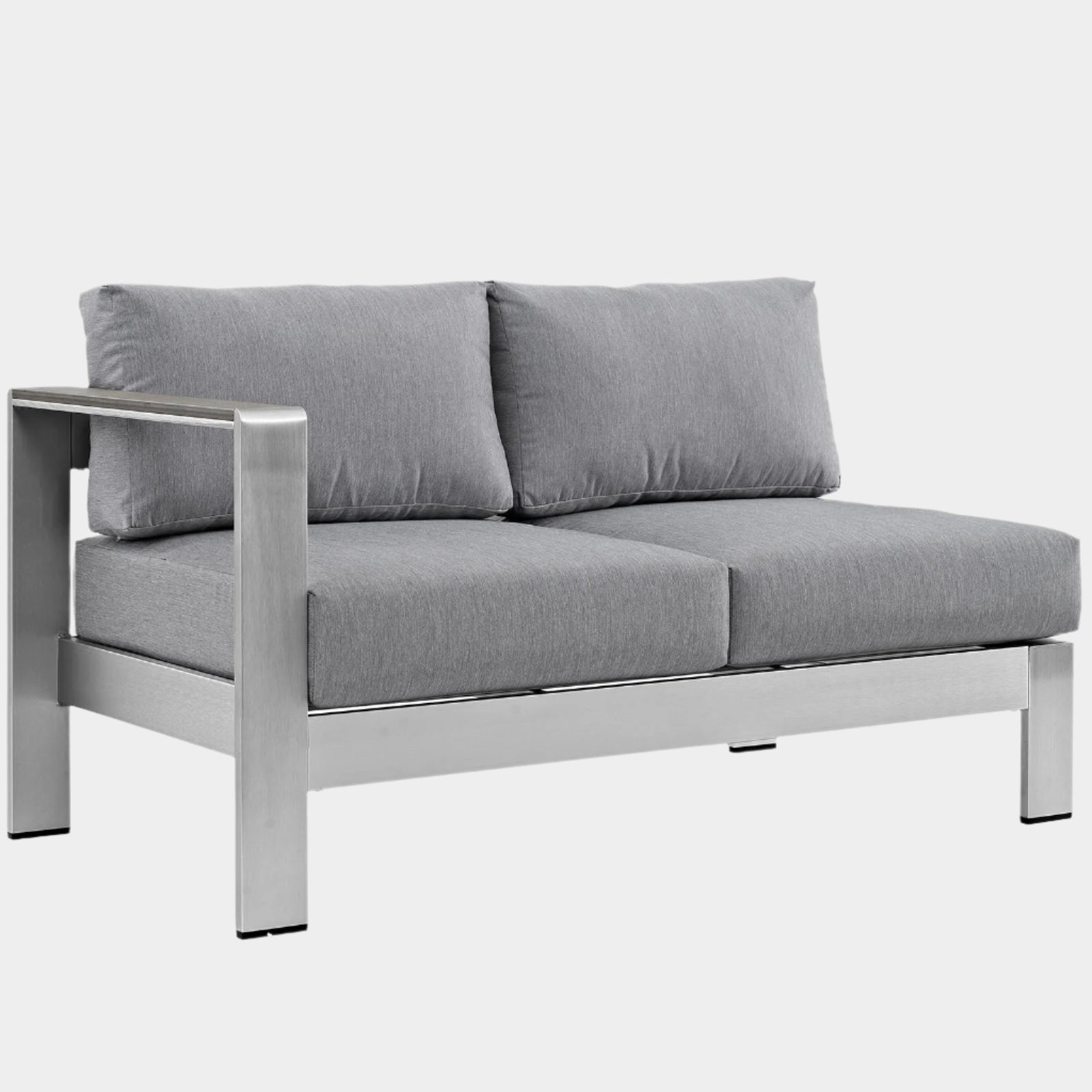 Shore Left-Arm Corner Sectional Outdoor Patio Aluminum Loveseat