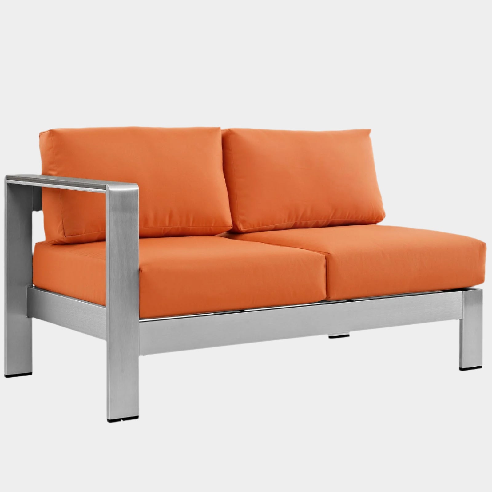 Shore Left-Arm Corner Sectional Outdoor Patio Aluminum Loveseat