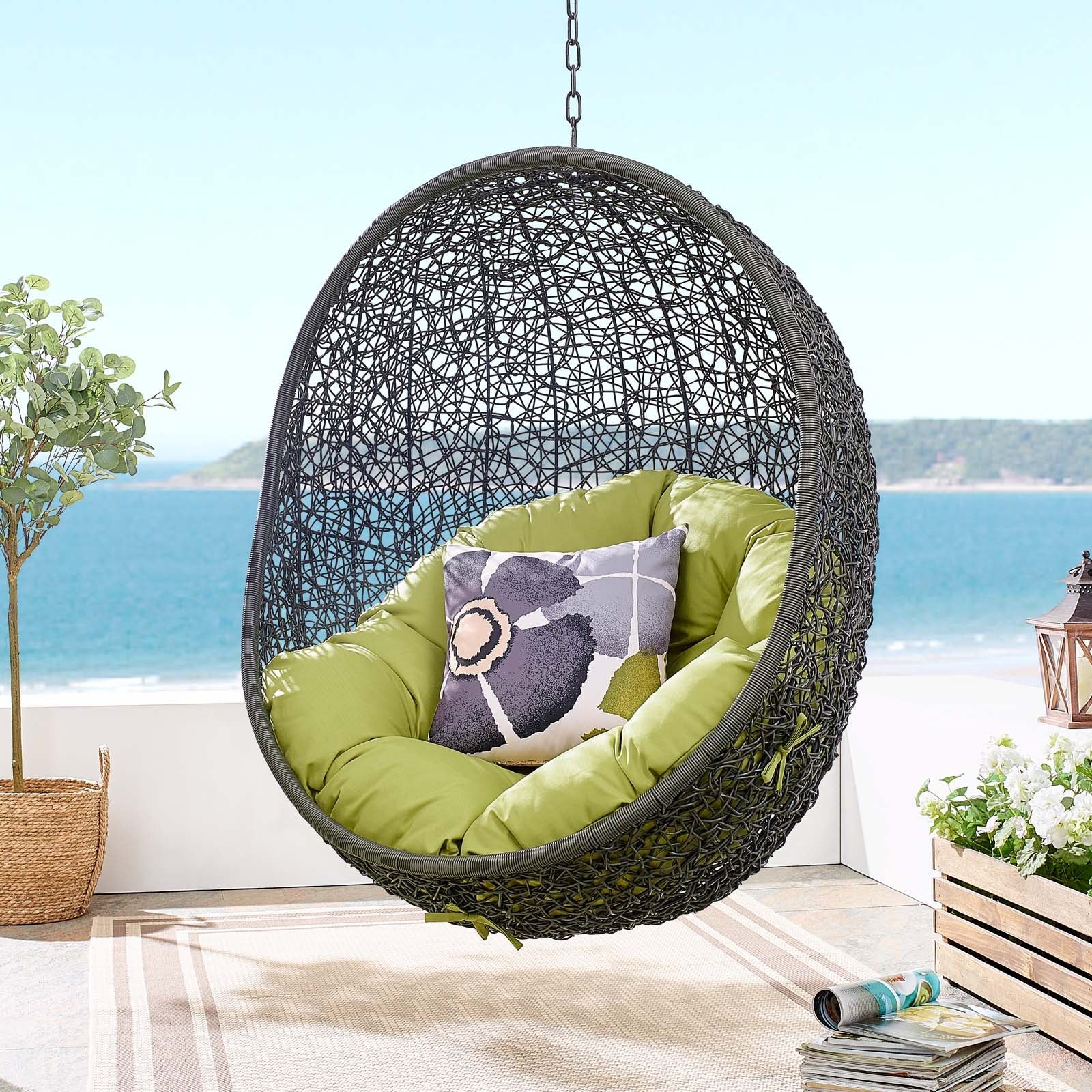 Hide Outdoor Patio Swing Chair With Stand