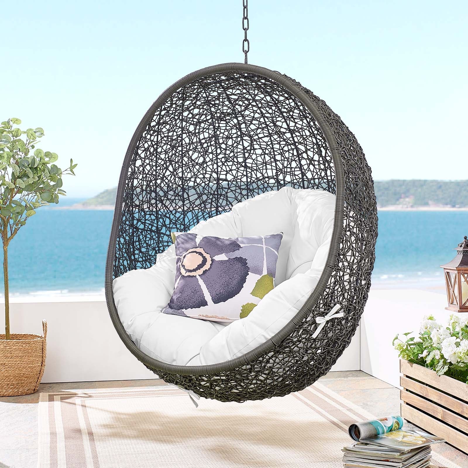 Hide Outdoor Patio Swing Chair With Stand