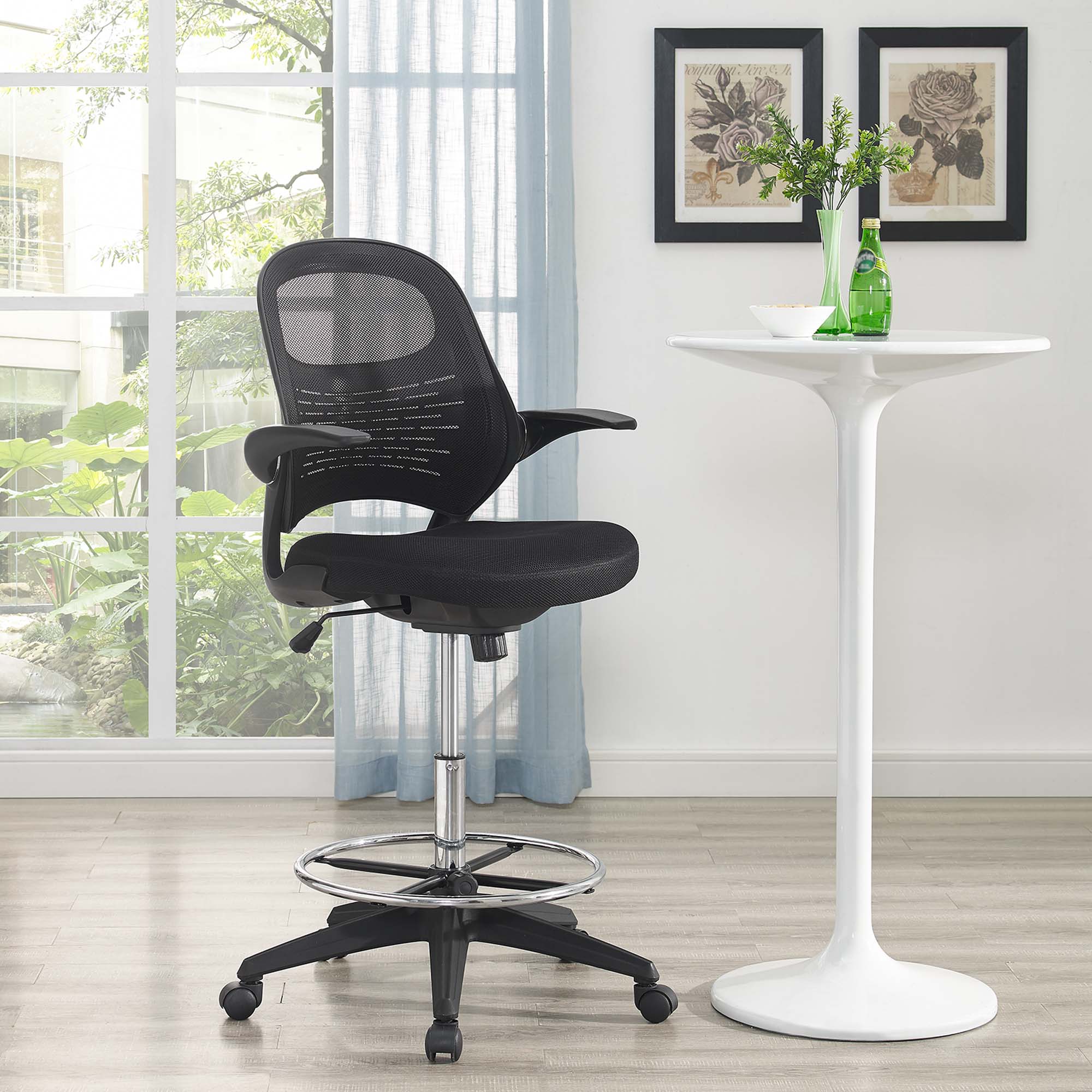 Stealth Drafting Chair in Black