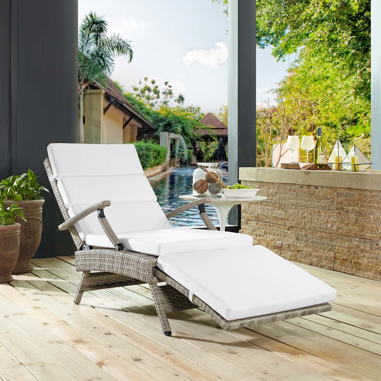 Envisage Chaise Outdoor Patio Wicker Rattan Lounge Chair