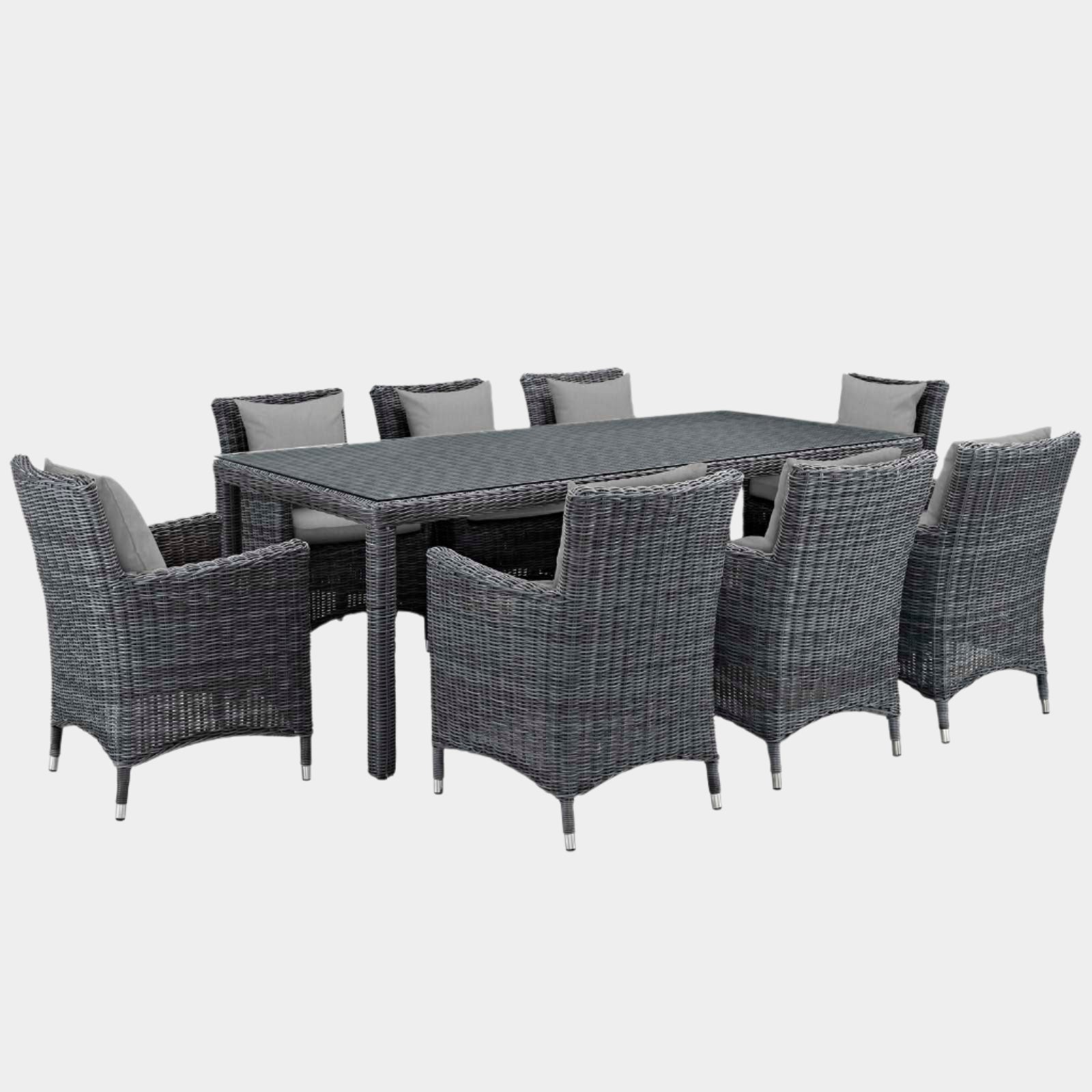 Summon 9 Piece Outdoor Patio Sunbrella® Dining Set