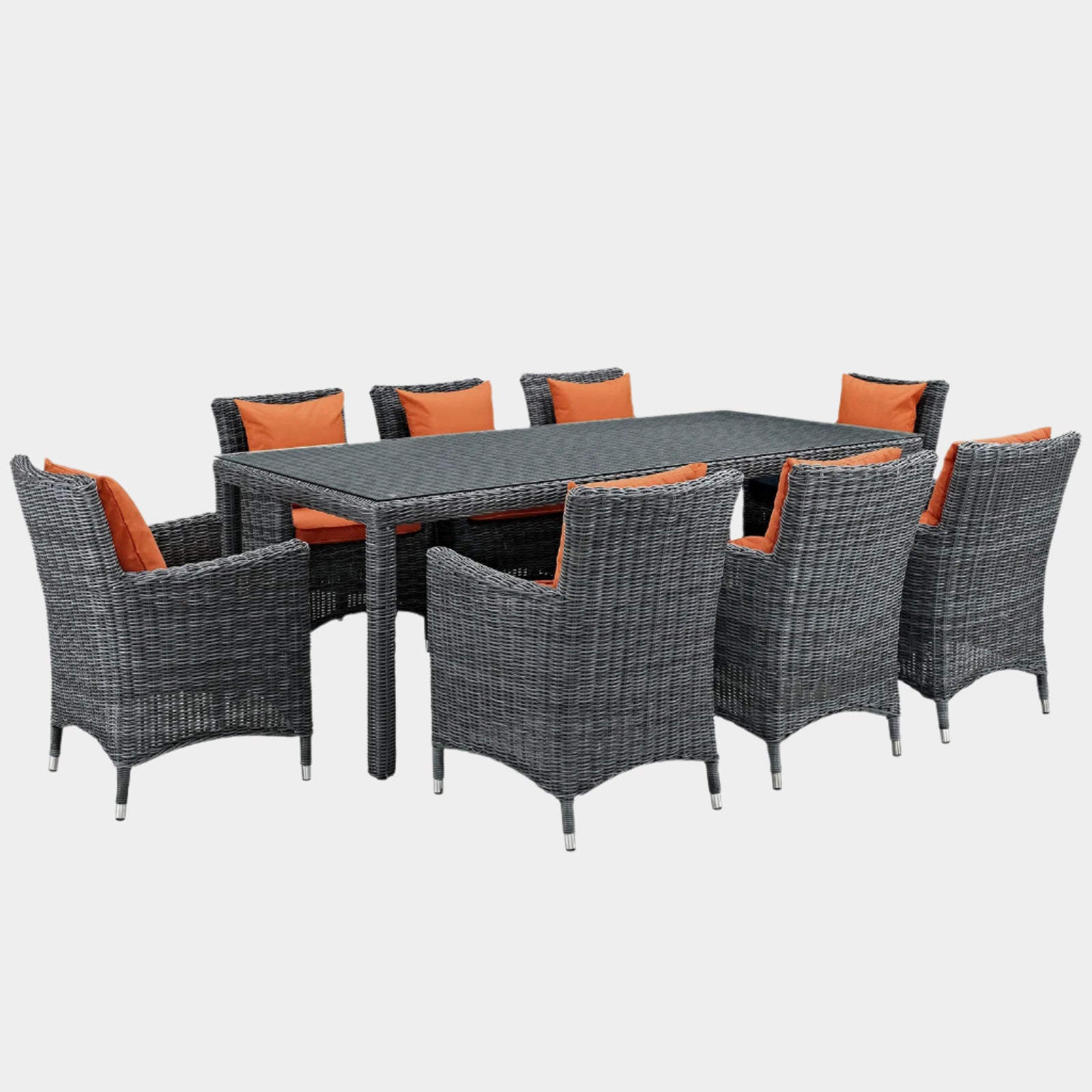 Summon 9 Piece Outdoor Patio Sunbrella® Dining Set