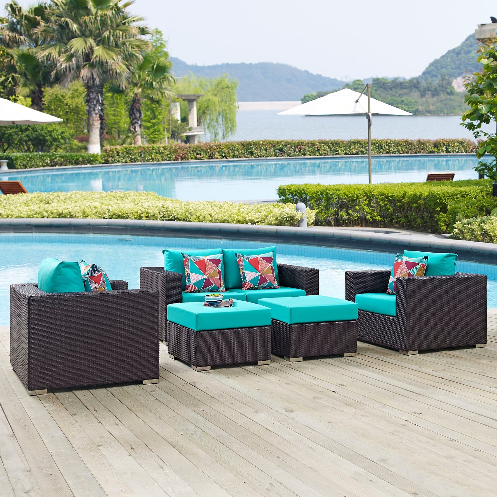 Convene 5 Piece Outdoor Patio Sofa Set