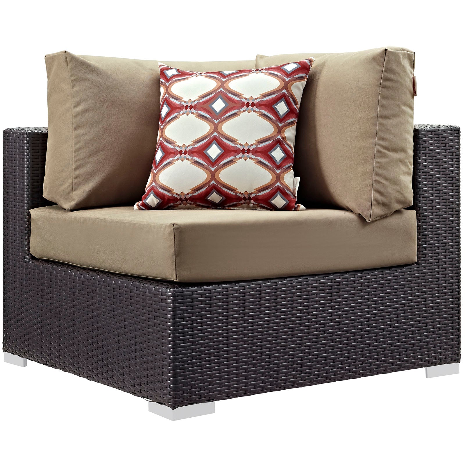 Convene 7 Piece Outdoor Patio Sectional Set in Espresso Mocha