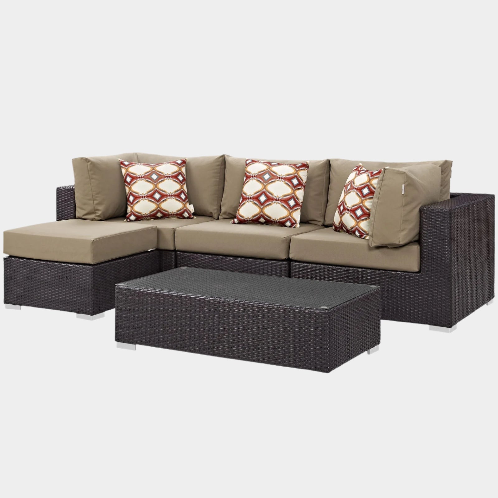 Convene 5 Piece Outdoor Patio Sectional Set