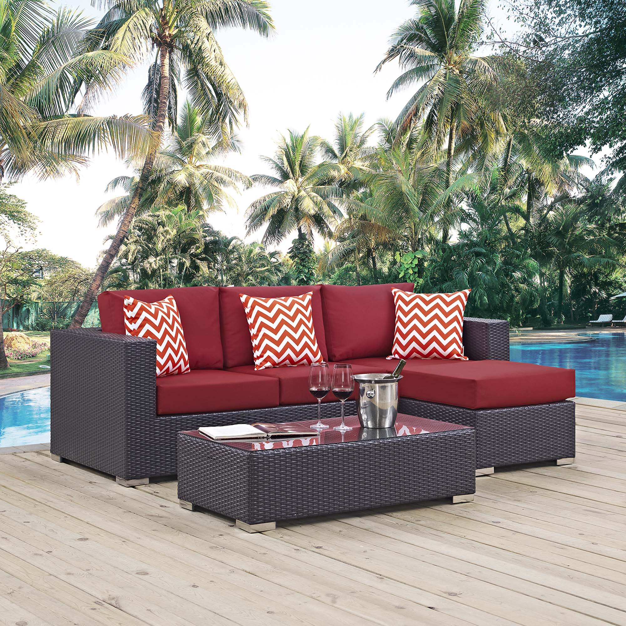 Convene 3 Piece Outdoor Patio Sofa Set