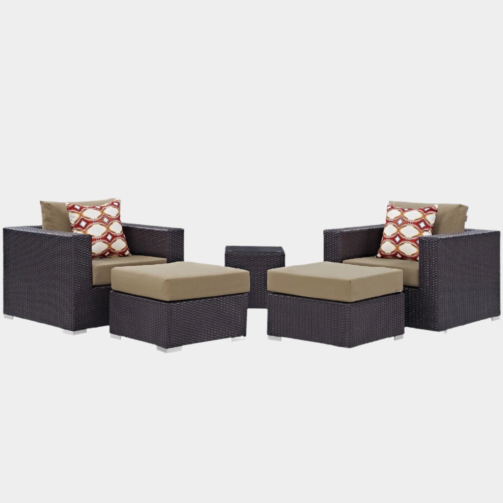 Convene 5 Piece Outdoor Patio Sectional Set