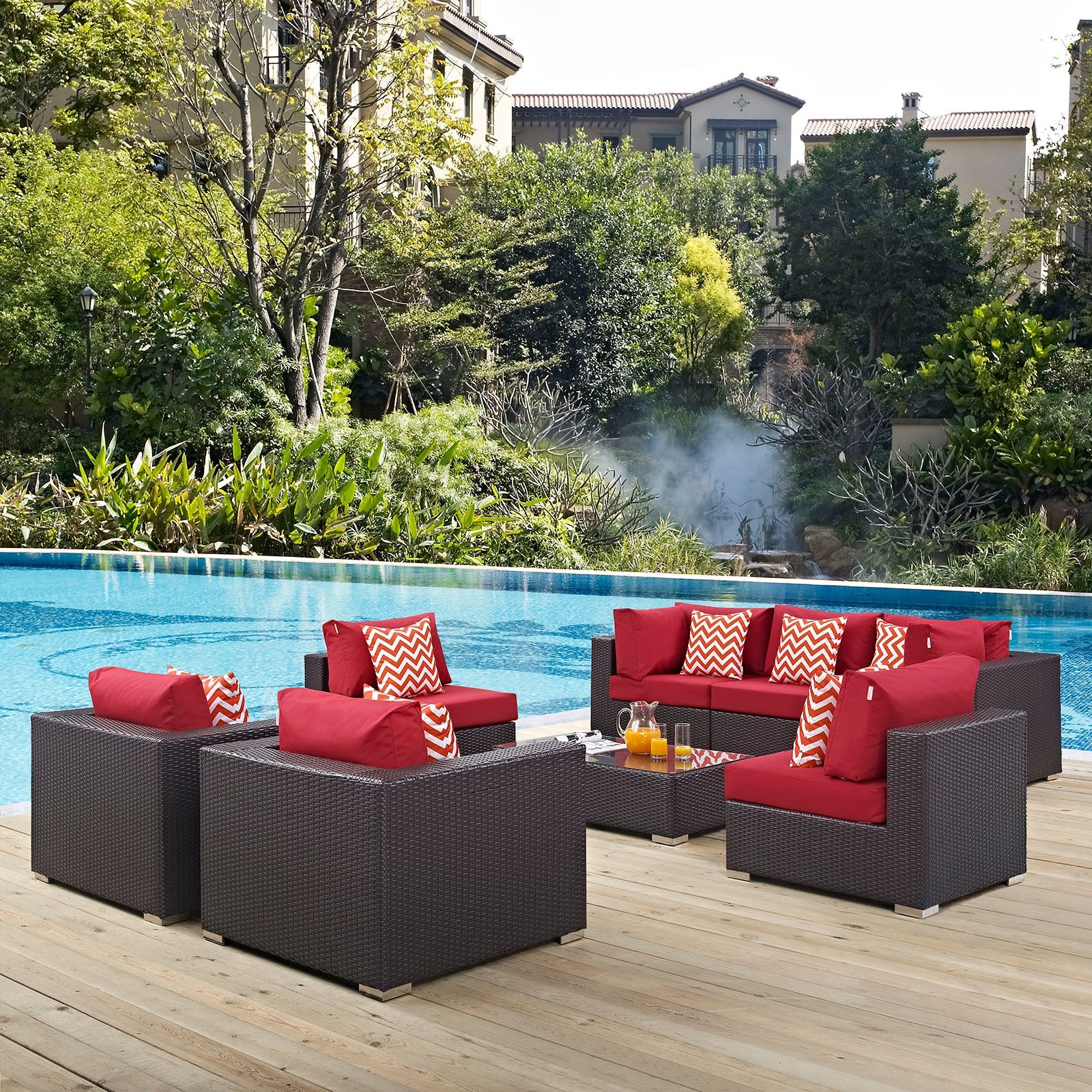 Convene 8 Piece Outdoor Patio Sectional Set