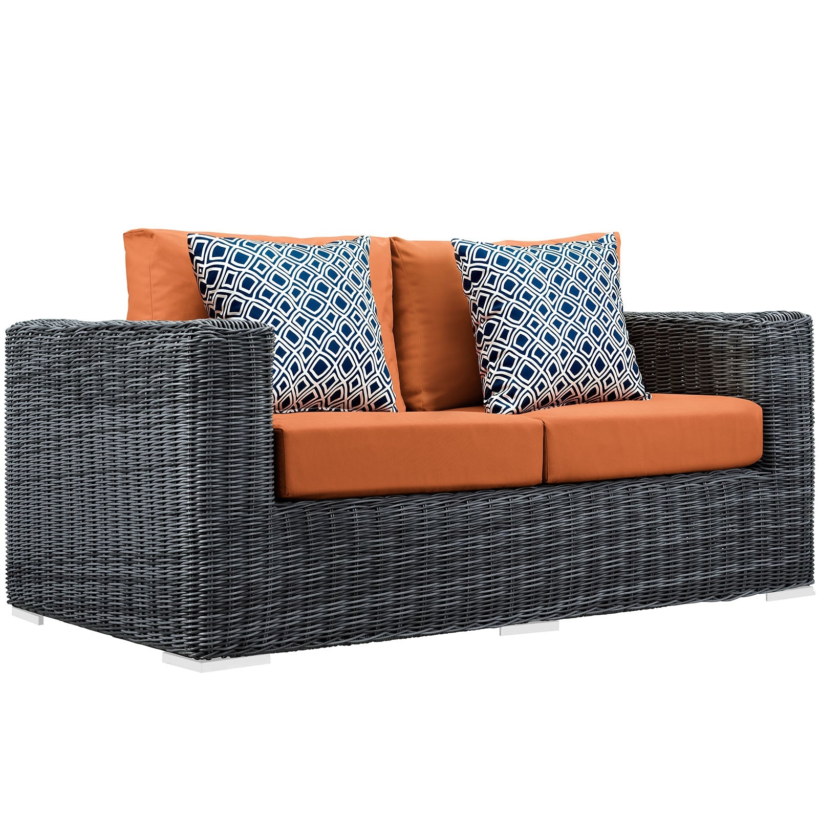 Summon 5 Piece Outdoor Patio Sunbrella® Sectional Set in Canvas Tuscan