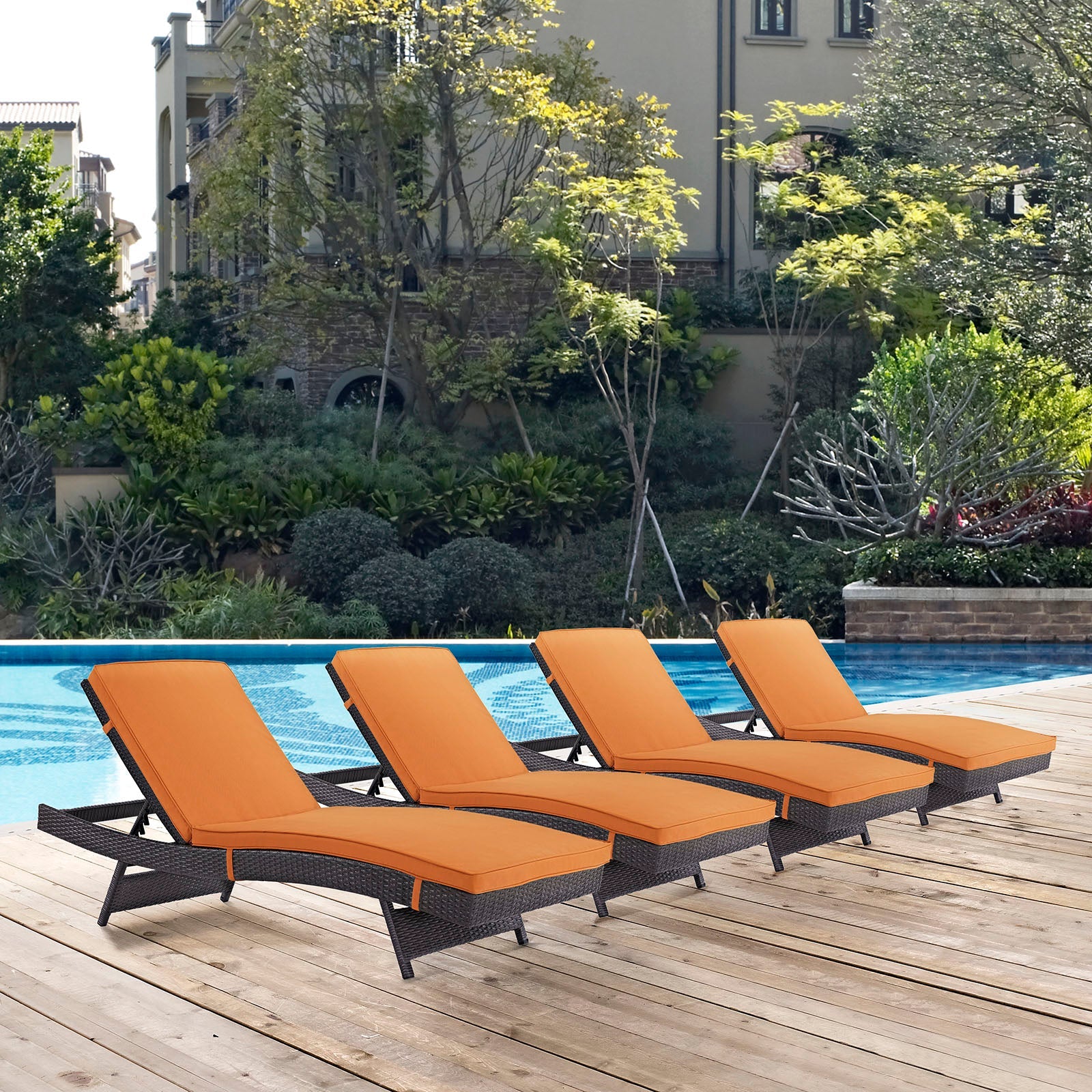 Convene Outdoor Patio Chaise Set of 4