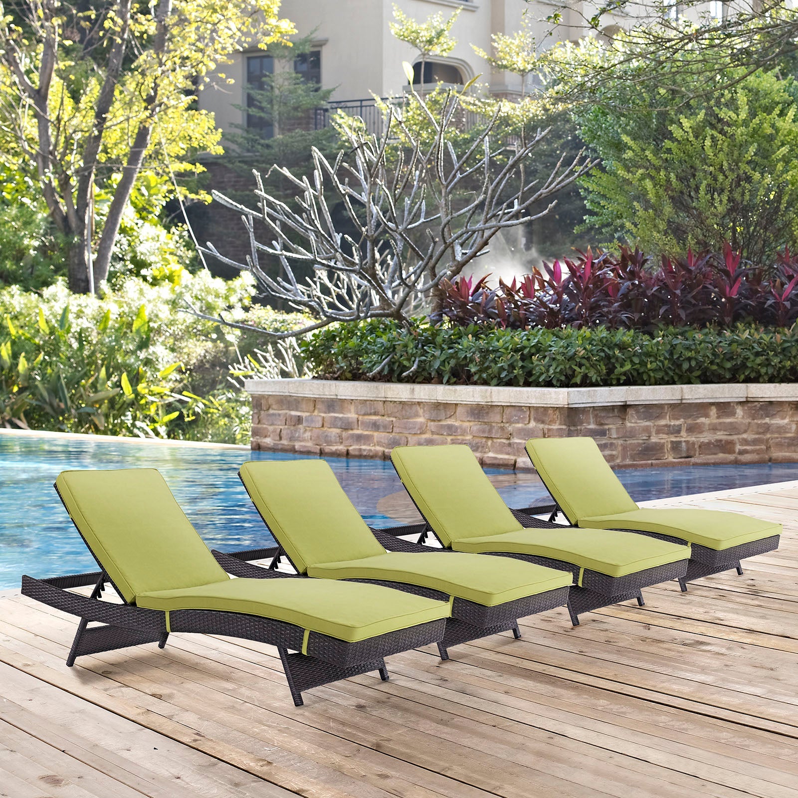 Convene Outdoor Patio Chaise Set of 4