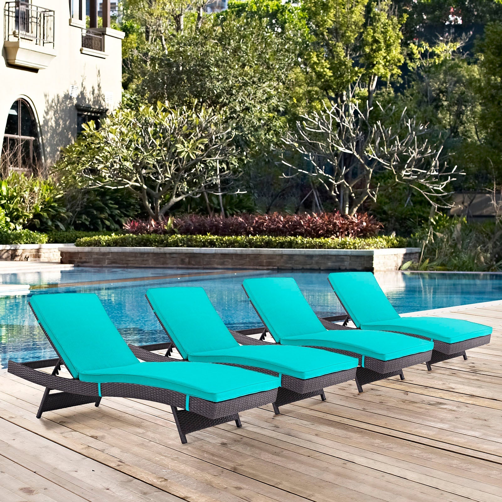 Convene Outdoor Patio Chaise Set of 4