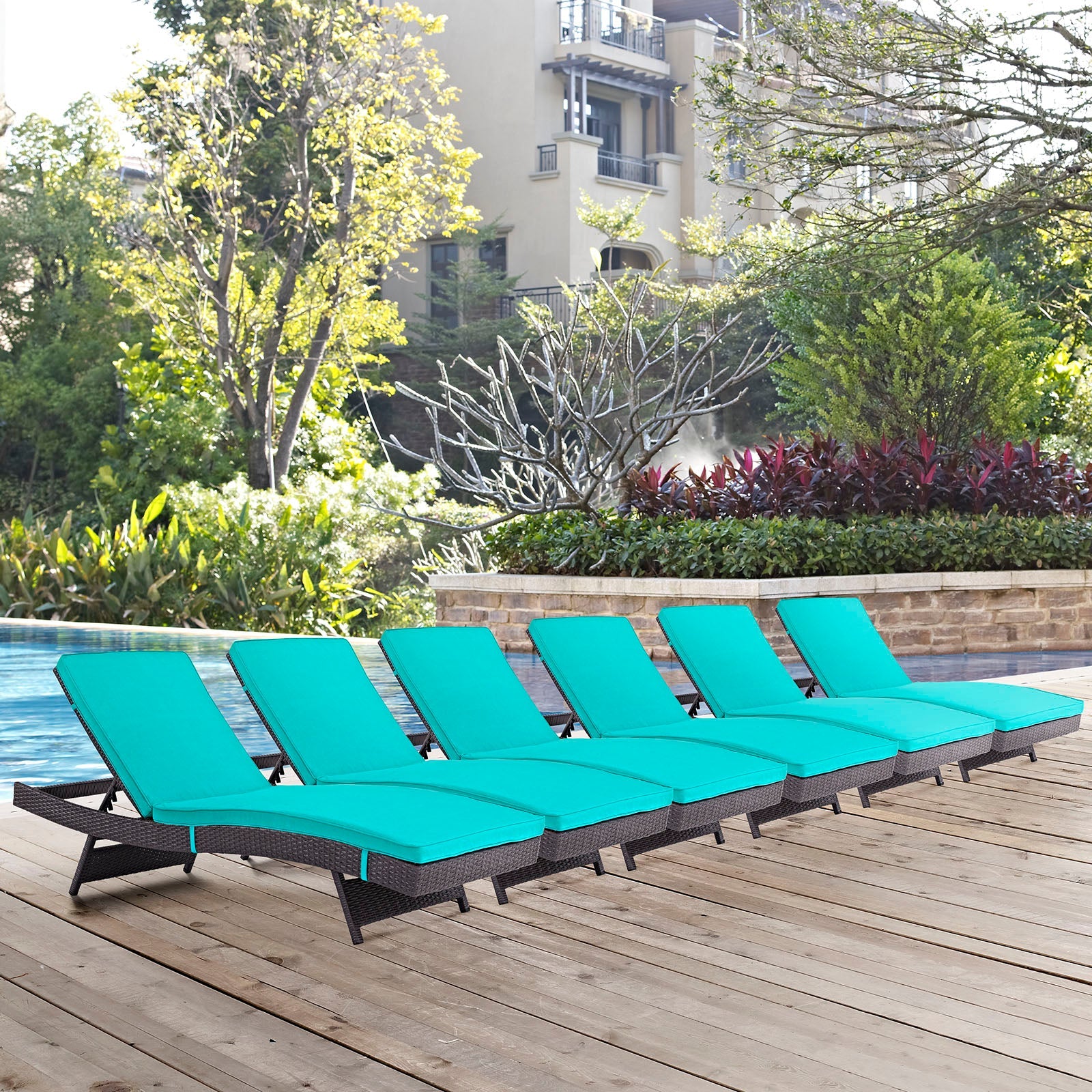 Convene Outdoor Patio Chaise Set of 6