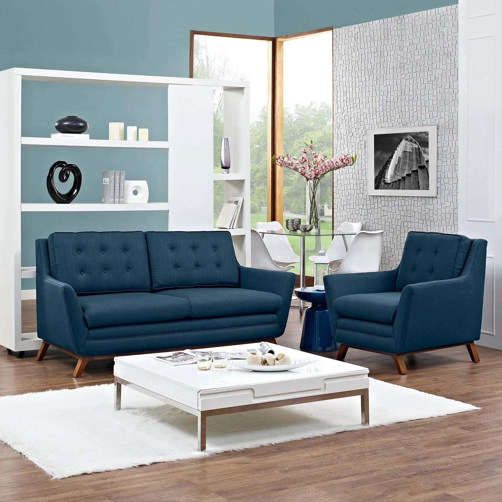 Chaise sans accoudoirs rembourrée en duvet Commix