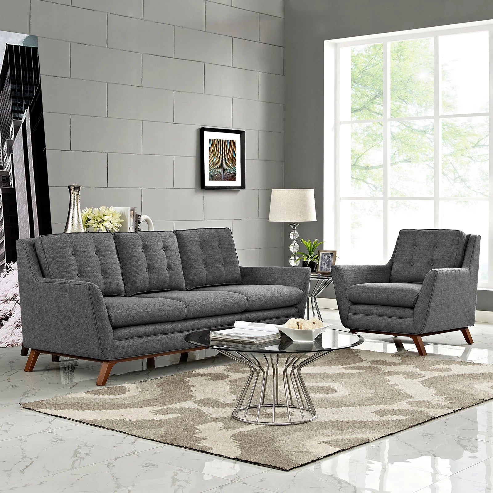 Chaise sans accoudoirs rembourrée en duvet Commix