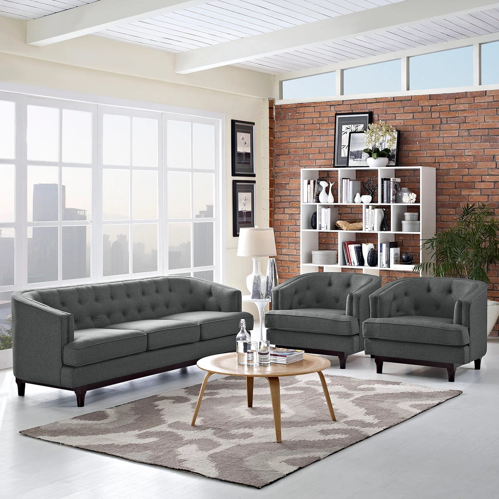Chaise sans accoudoirs rembourrée en duvet Commix
