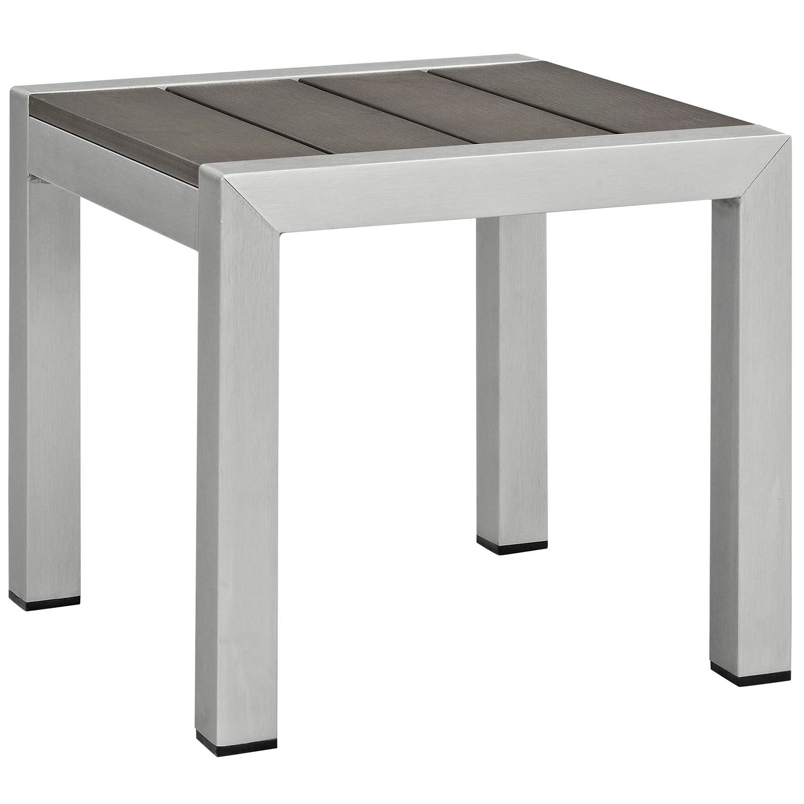 Shore 2 Piece Outdoor Patio Aluminum Set in Silver Gray