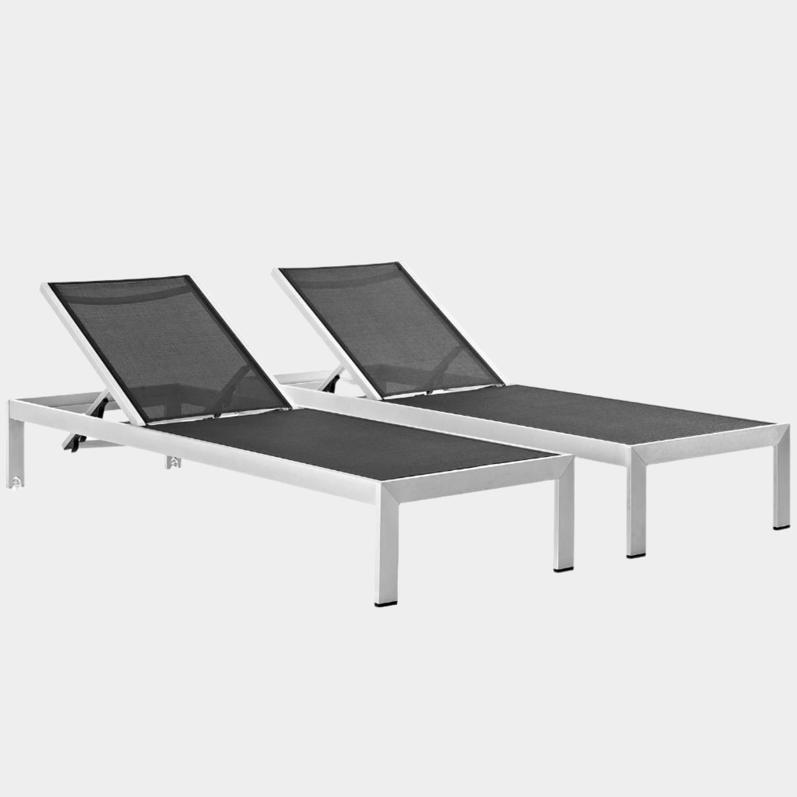 Shore Outdoor Patio Aluminum Chaise Set of 2