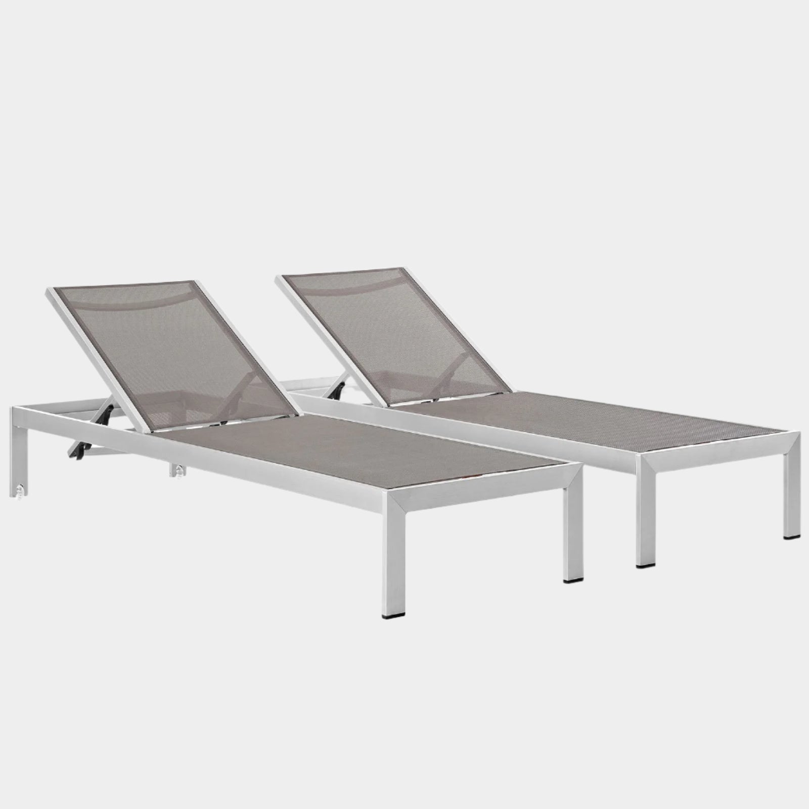 Shore Outdoor Patio Aluminum Chaise Set of 2