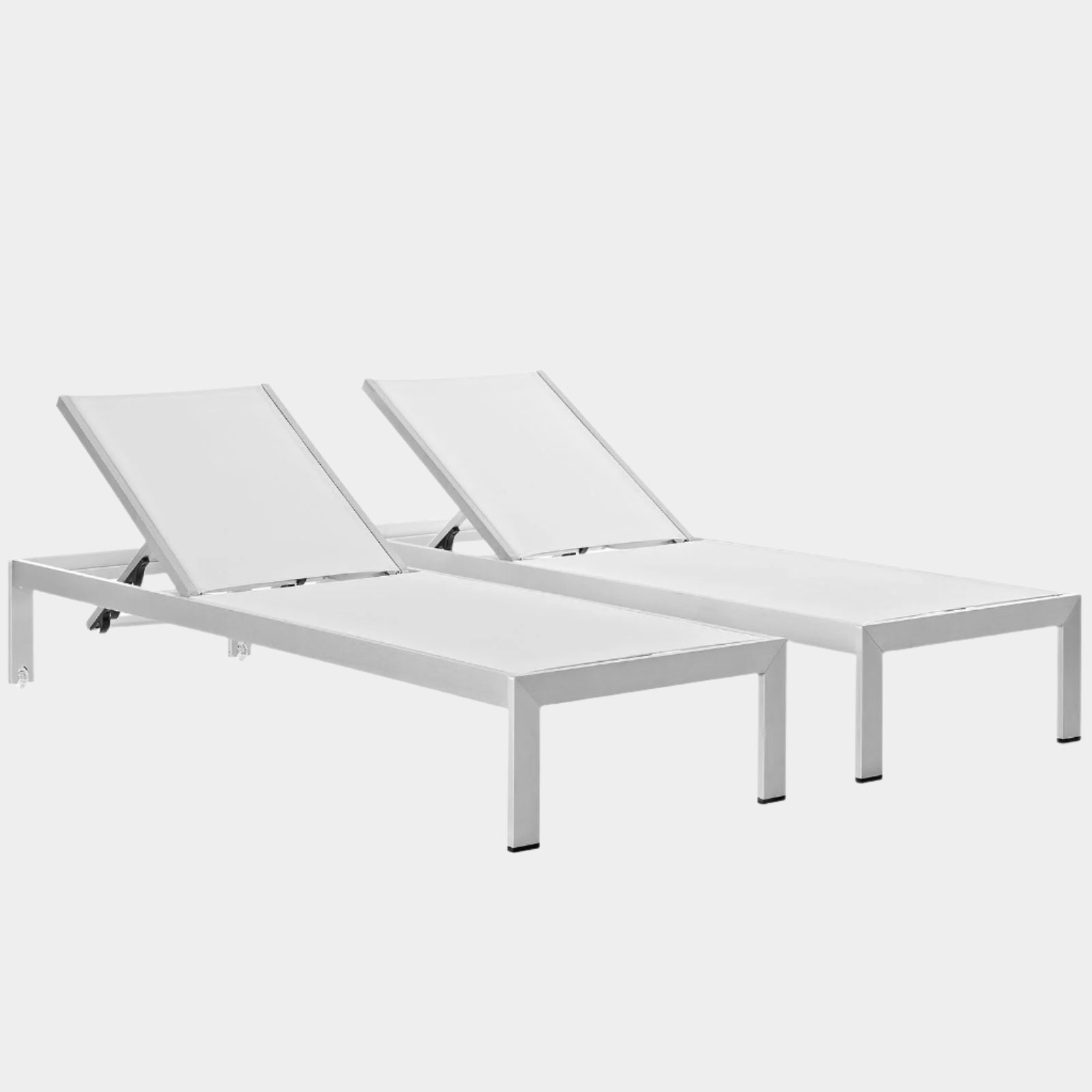 Shore Outdoor Patio Aluminum Chaise Set of 2