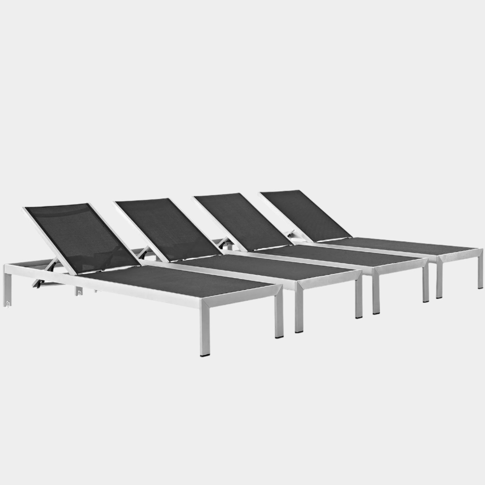 Shore Outdoor Patio Aluminum Chaise Set