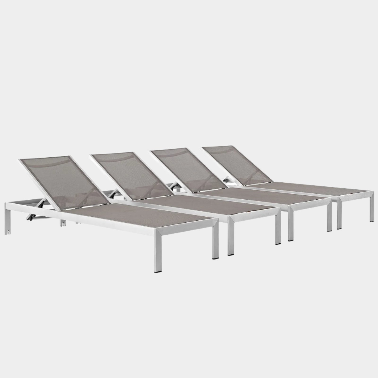 Shore Outdoor Patio Aluminum Chaise Set