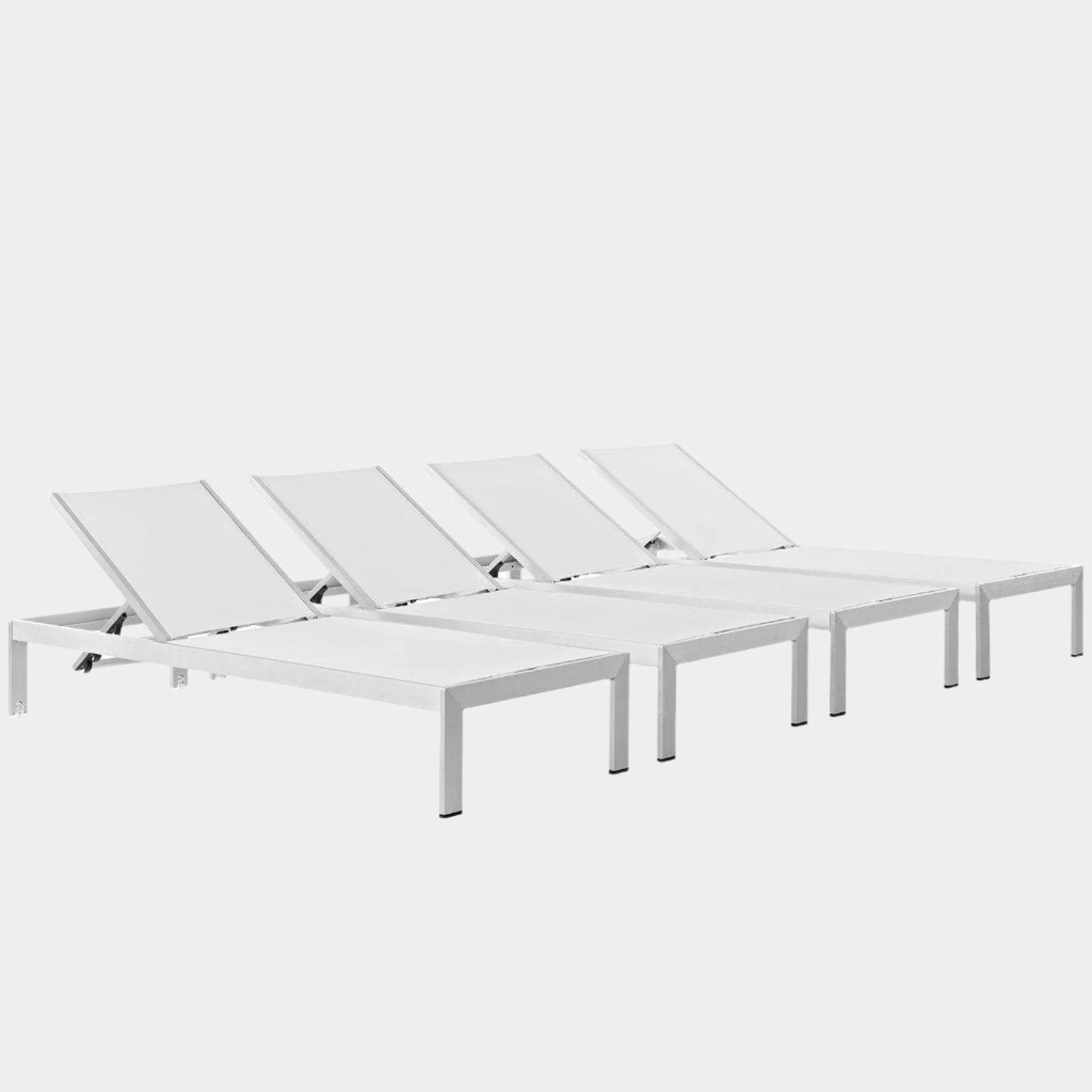 Shore Outdoor Patio Aluminum Chaise Set