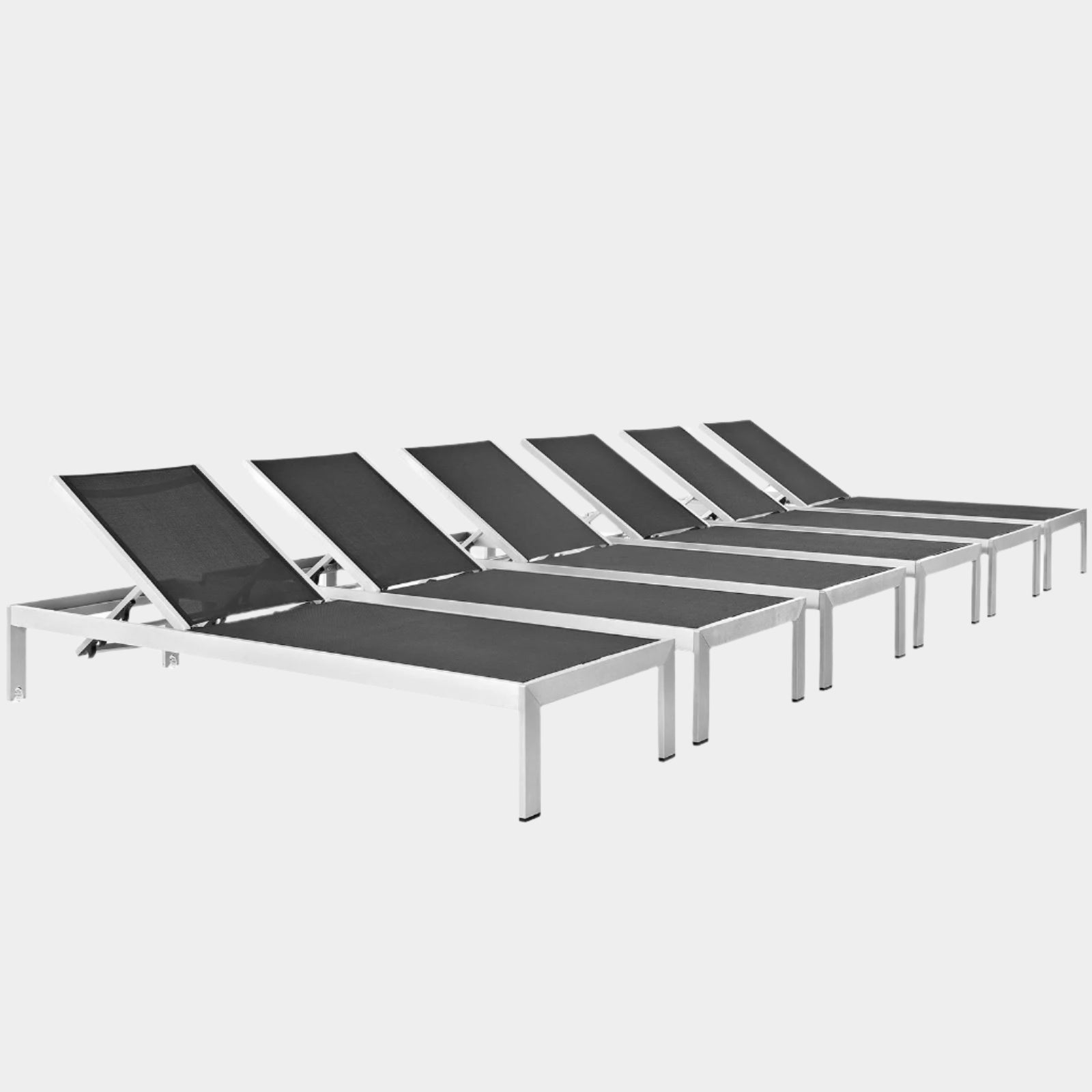 Shore Outdoor Patio Aluminum Chaise Set