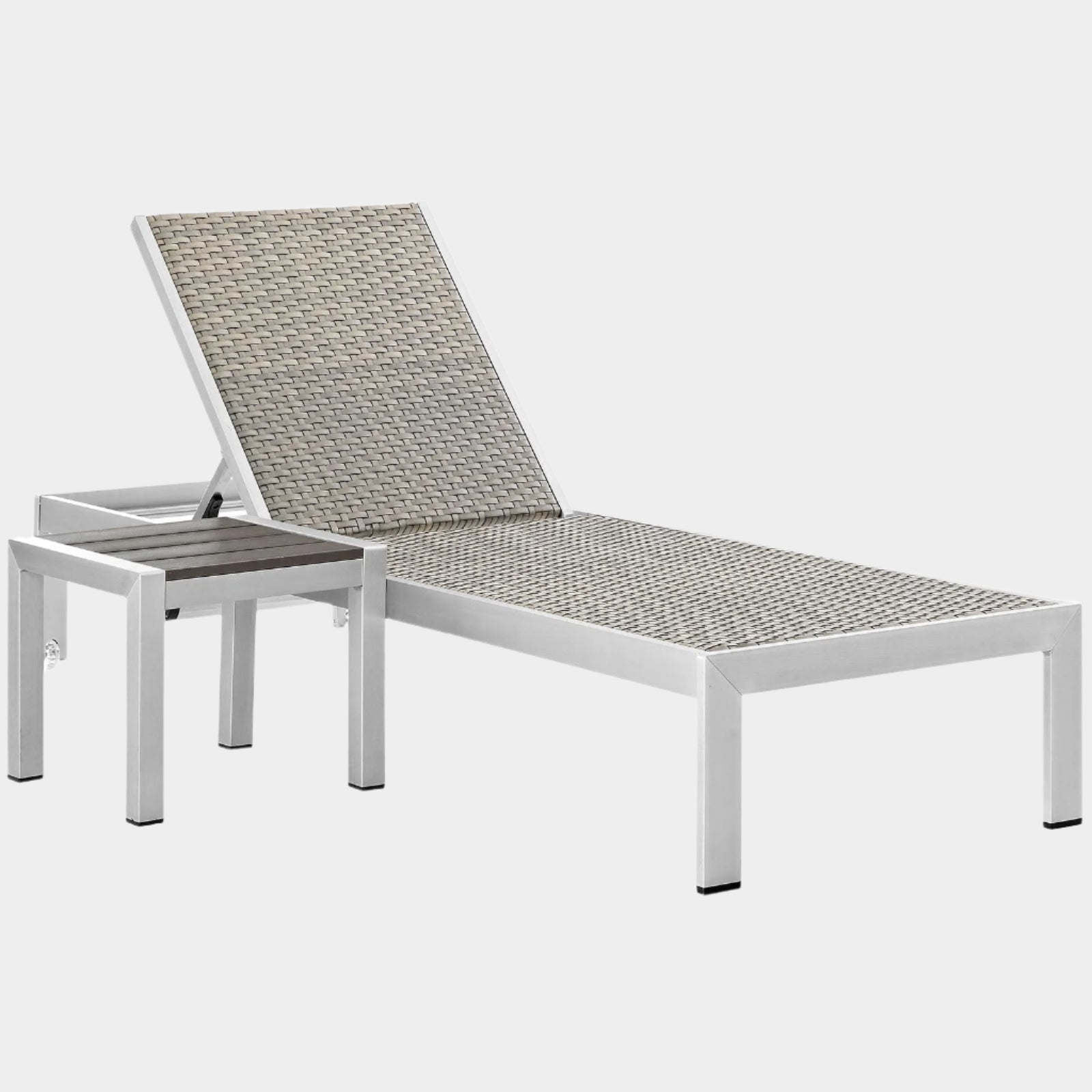 Shore 2 Piece Outdoor Patio Set in Silver Gray