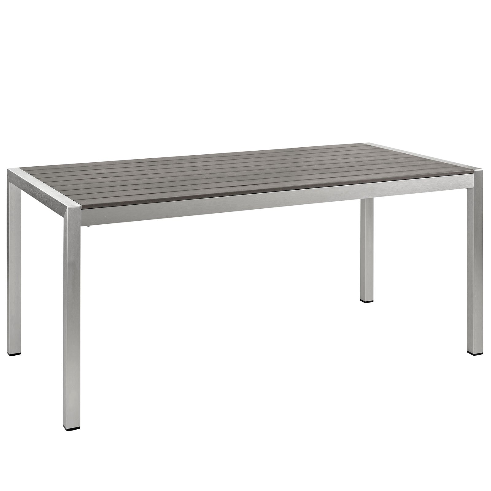 Ensemble de salle à manger d'extérieur Shore 5 pièces en aluminium gris argenté 