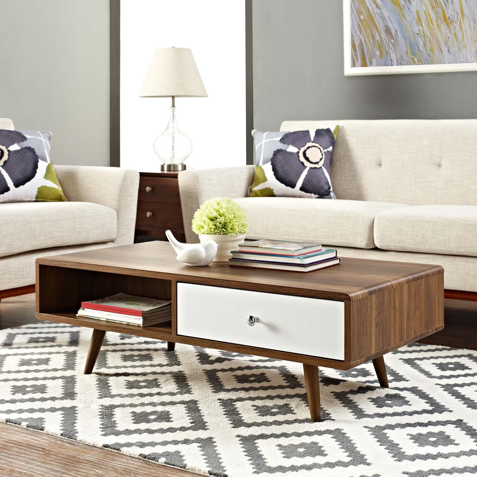 Transmit Coffee Table in Walnut White