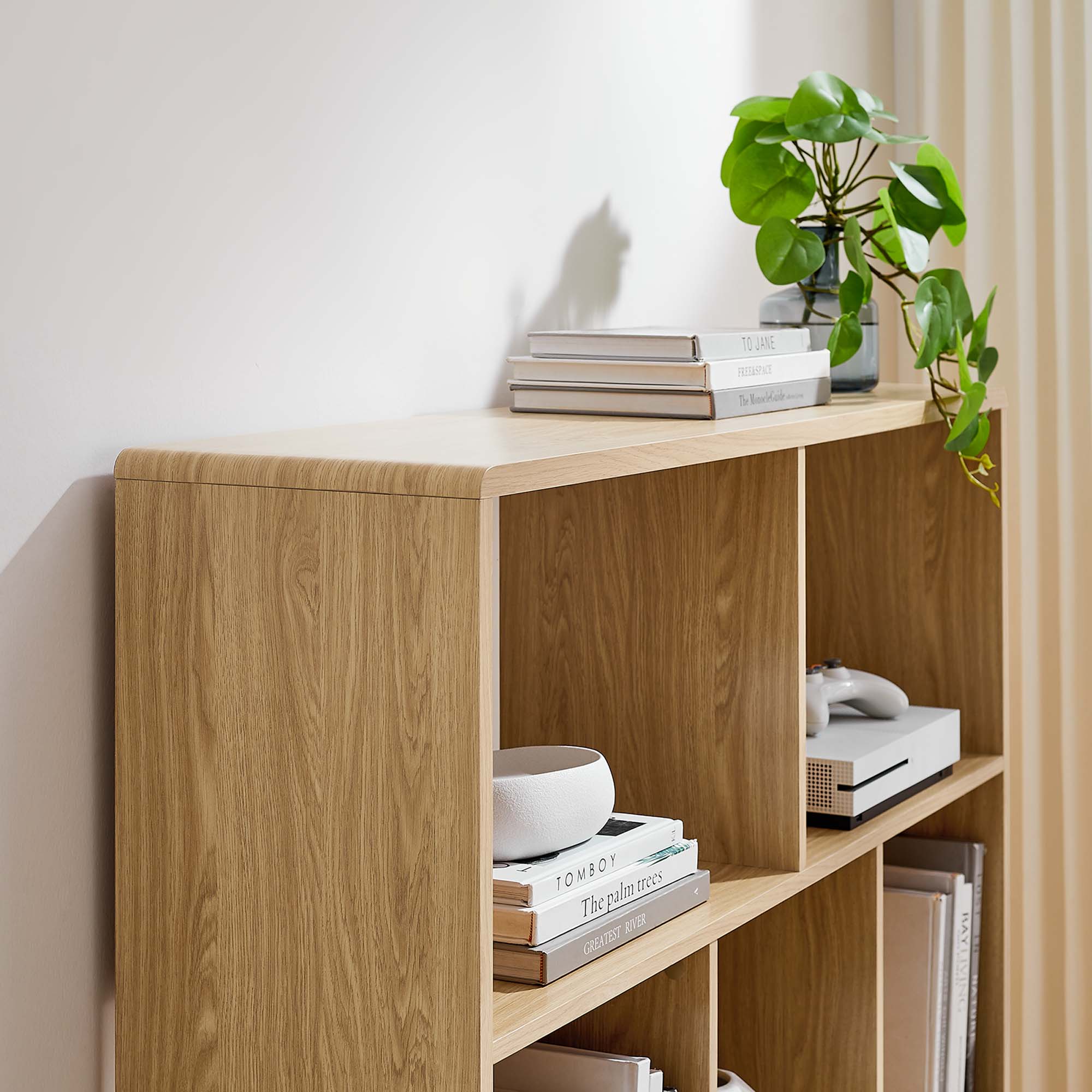 Transmit 7 Shelf Wood Grain Bookcase