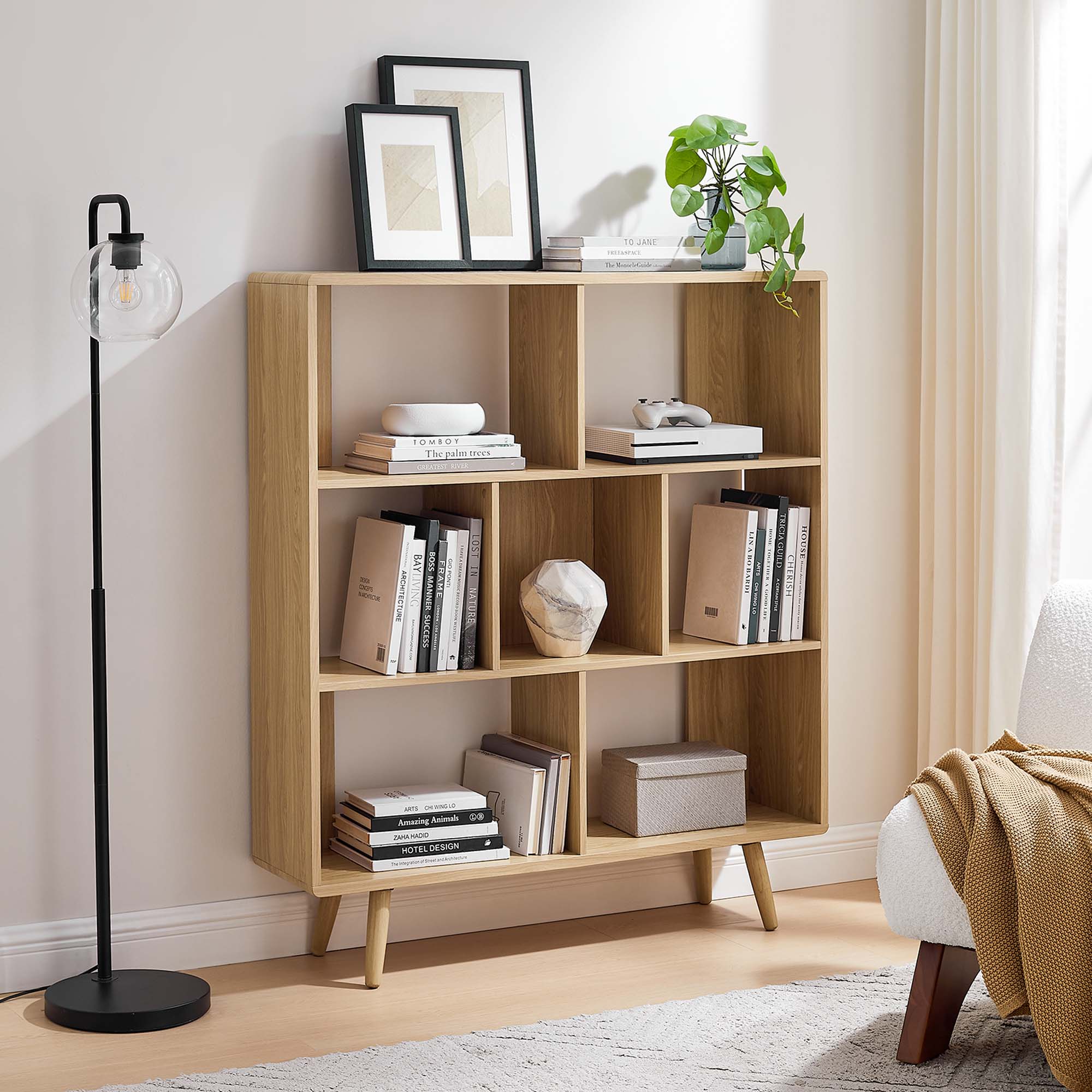 Transmit 7 Shelf Wood Grain Bookcase