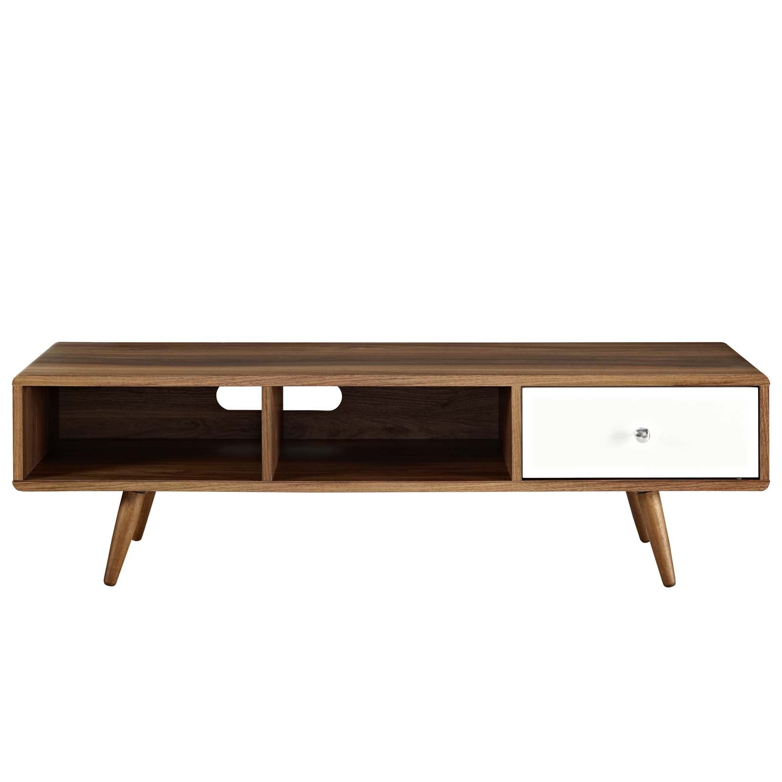 Transmit 55” TV Stand in Walnut White