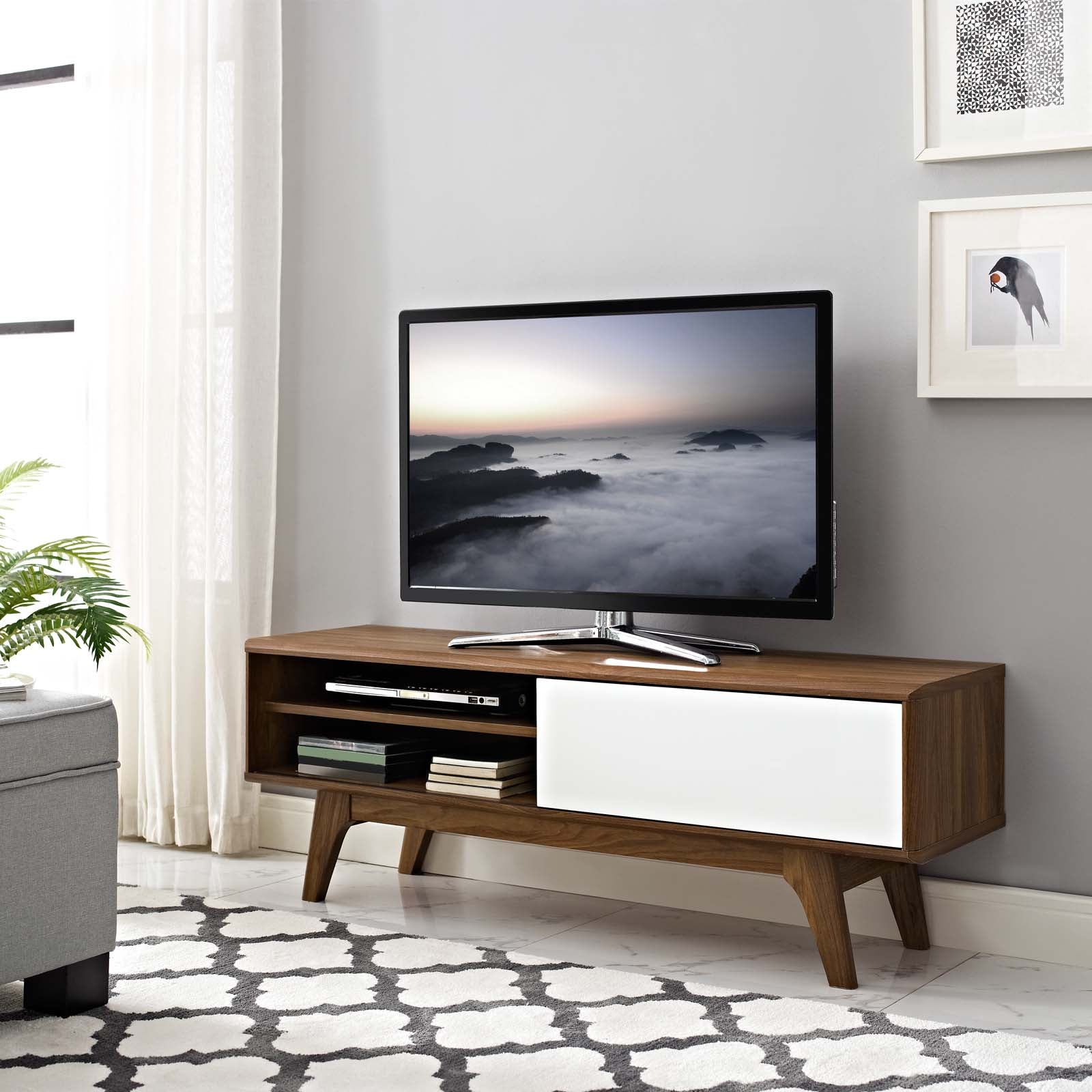 Envision 48” TV Stand in Walnut White