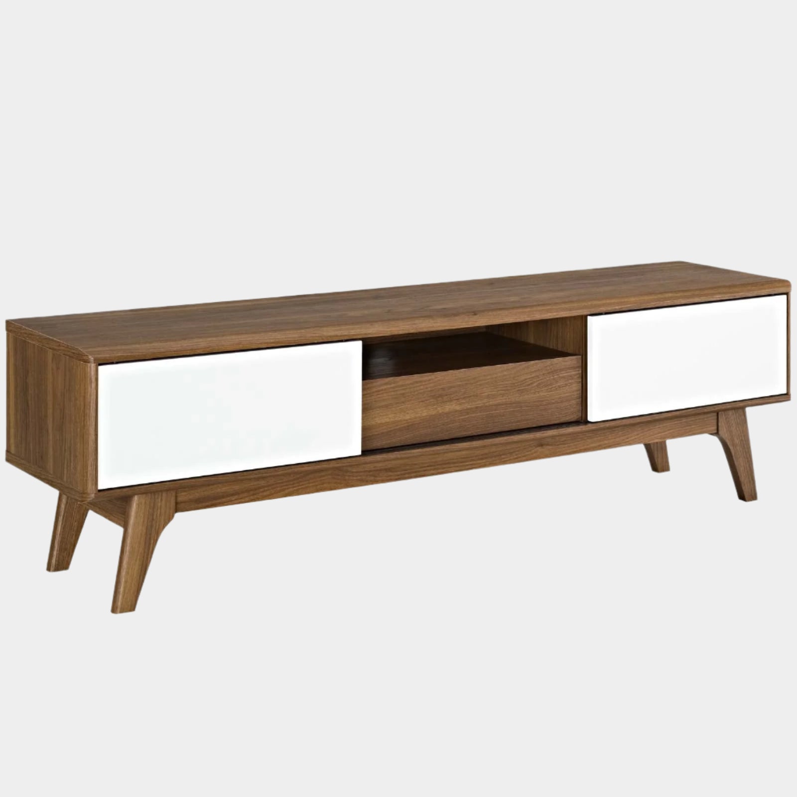 Envision 59” TV Stand in Walnut White