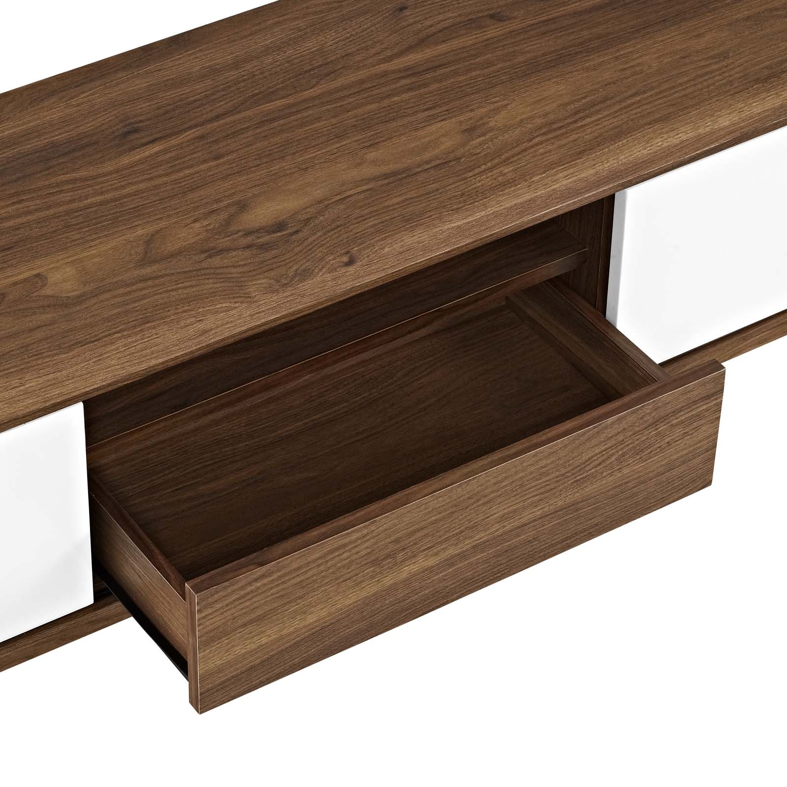 Envision 59” TV Stand in Walnut White