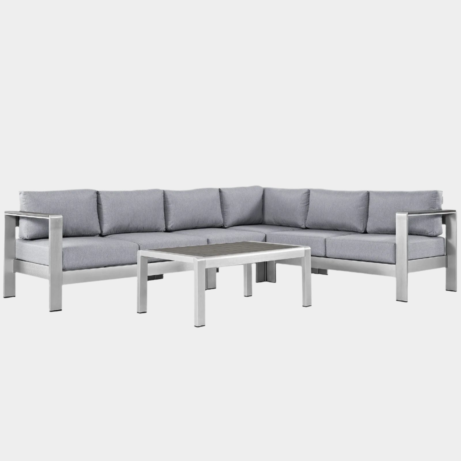 Shore 5 Piece Outdoor Patio Aluminum Sectional Sofa Set