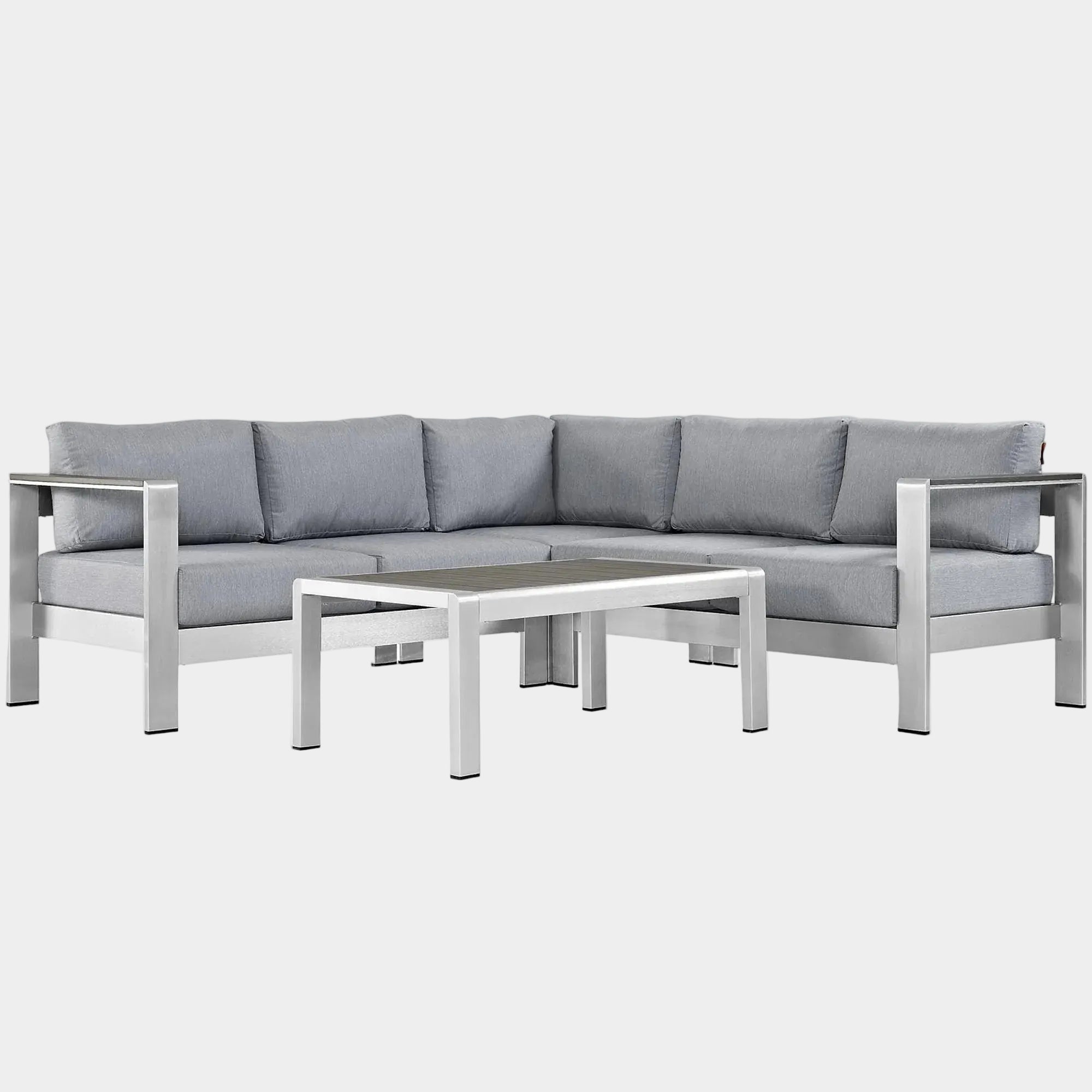 Shore 4 Piece Outdoor Aluminum Sectional Sofa