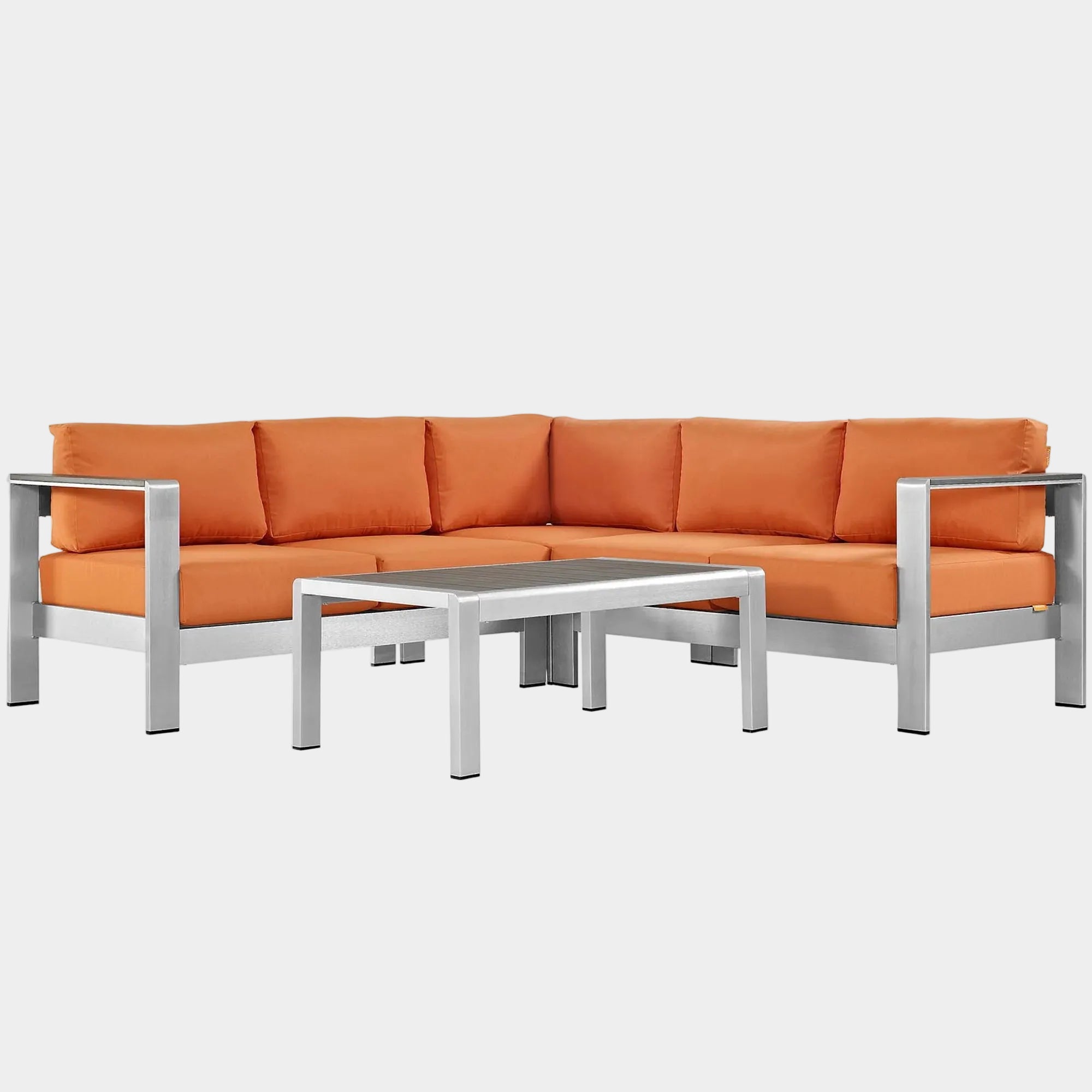 Shore 4 Piece Outdoor Aluminum Sectional Sofa