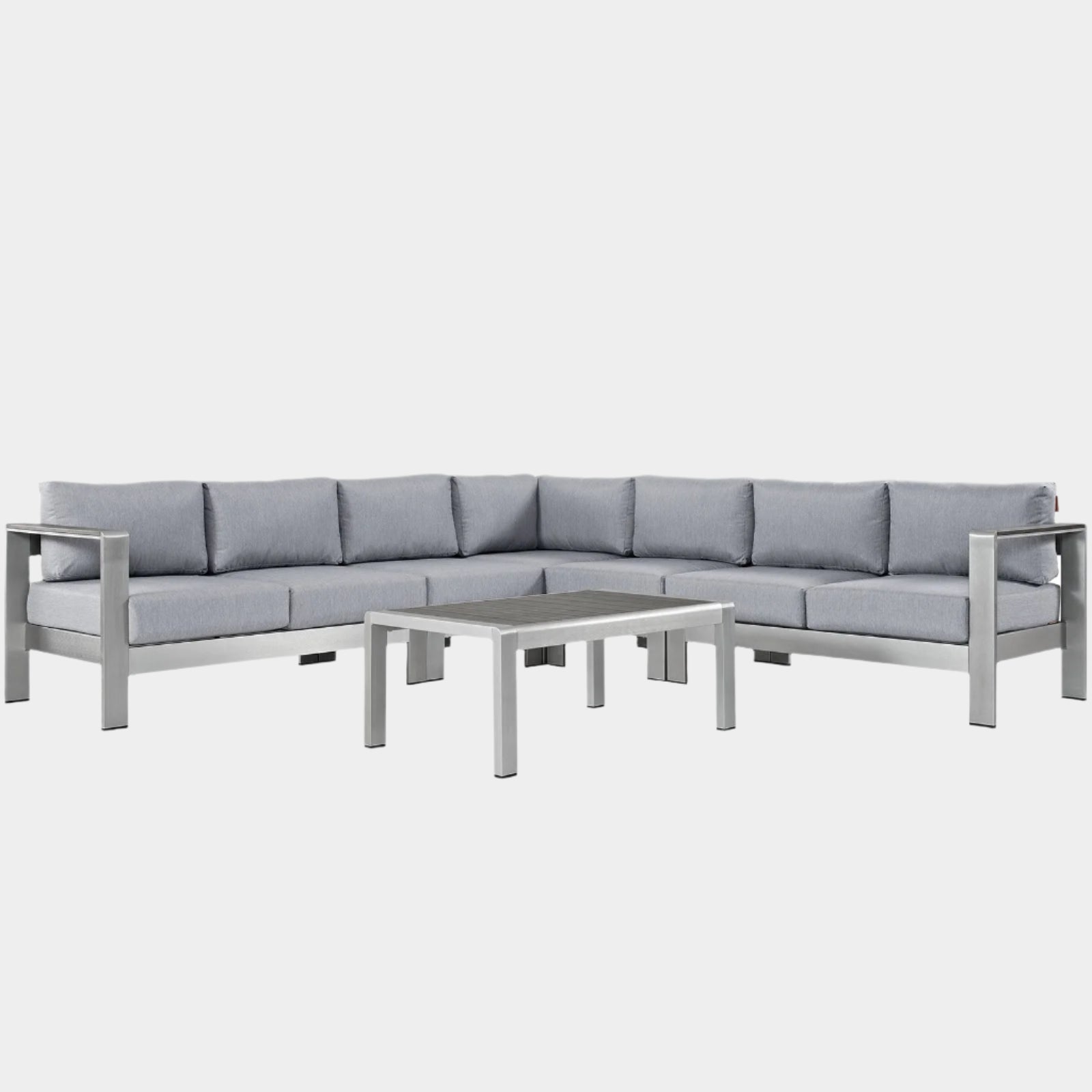 Shore 6 Piece Outdoor Patio Aluminum Sectional Sofa Set