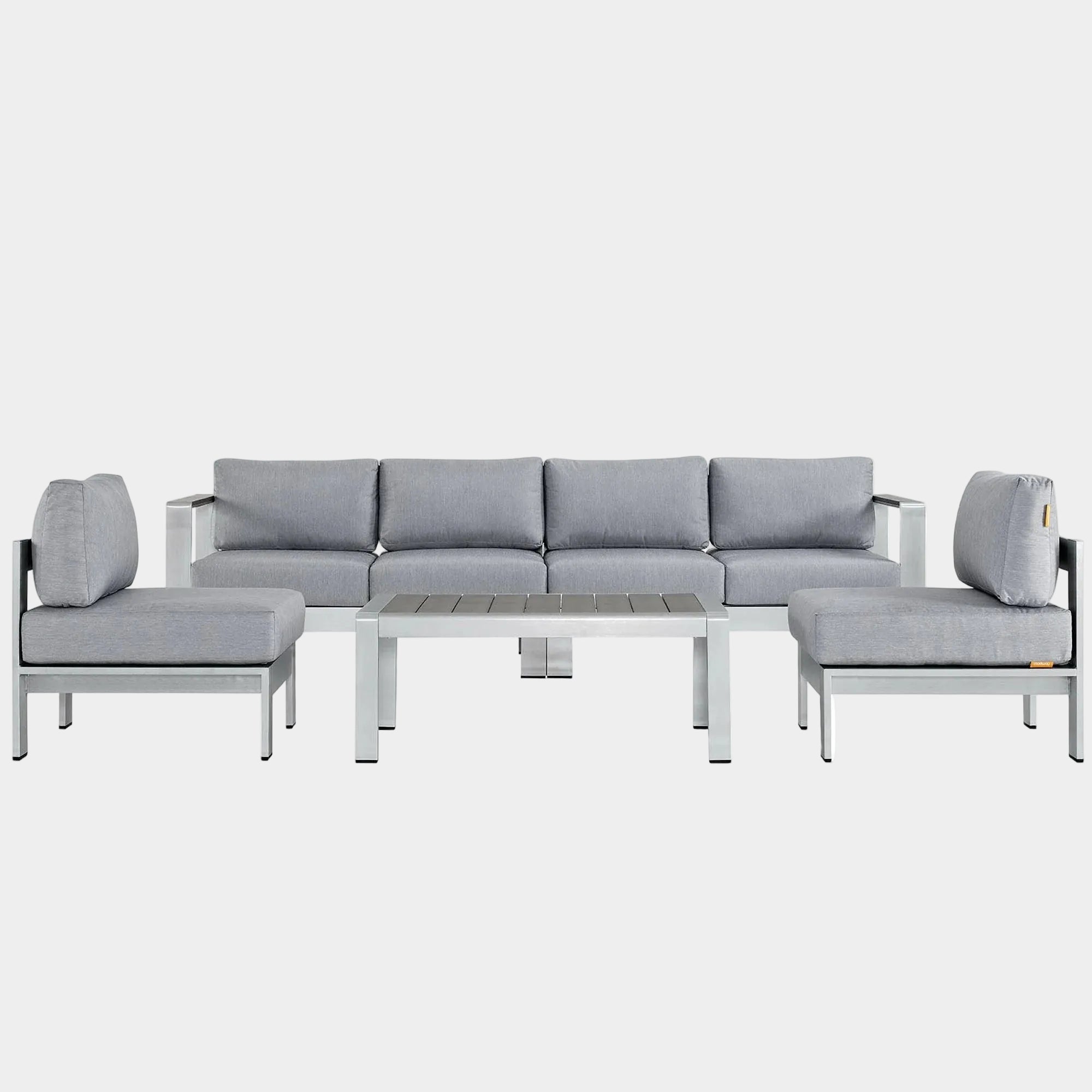 Shore 5 Piece Outdoor Aluminum Sectional Sofa Set