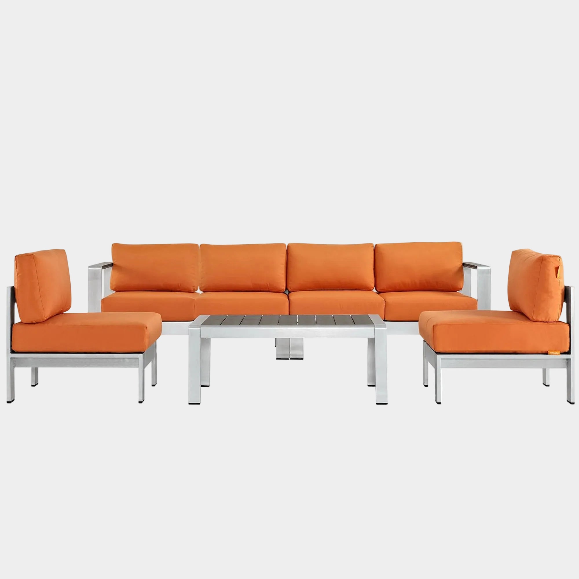 Shore 5 Piece Outdoor Aluminum Sectional Sofa Set