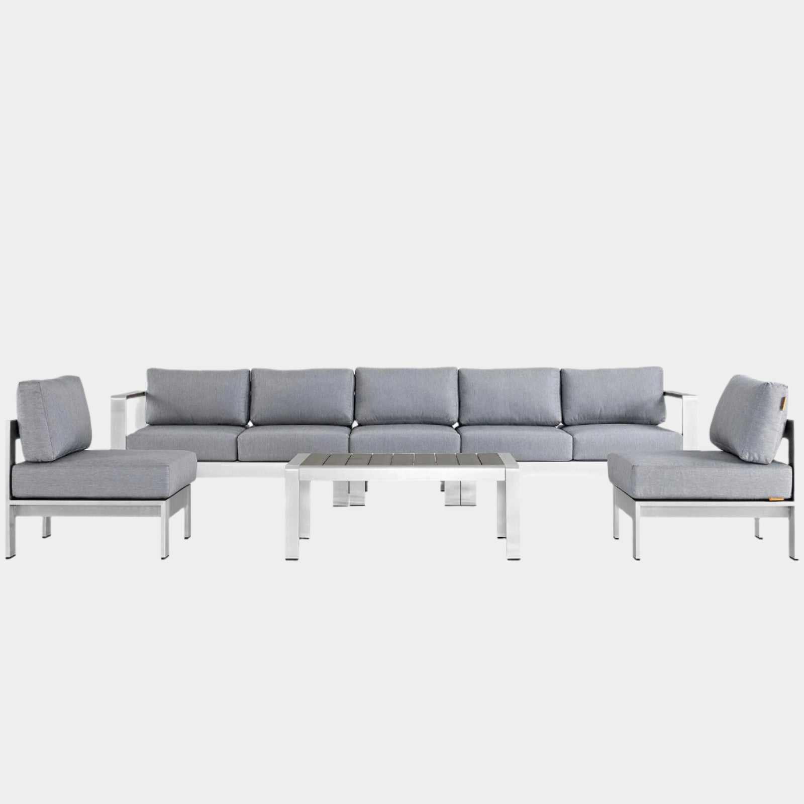 Shore 6 Piece Outdoor Patio Aluminum Sectional Sofa Set