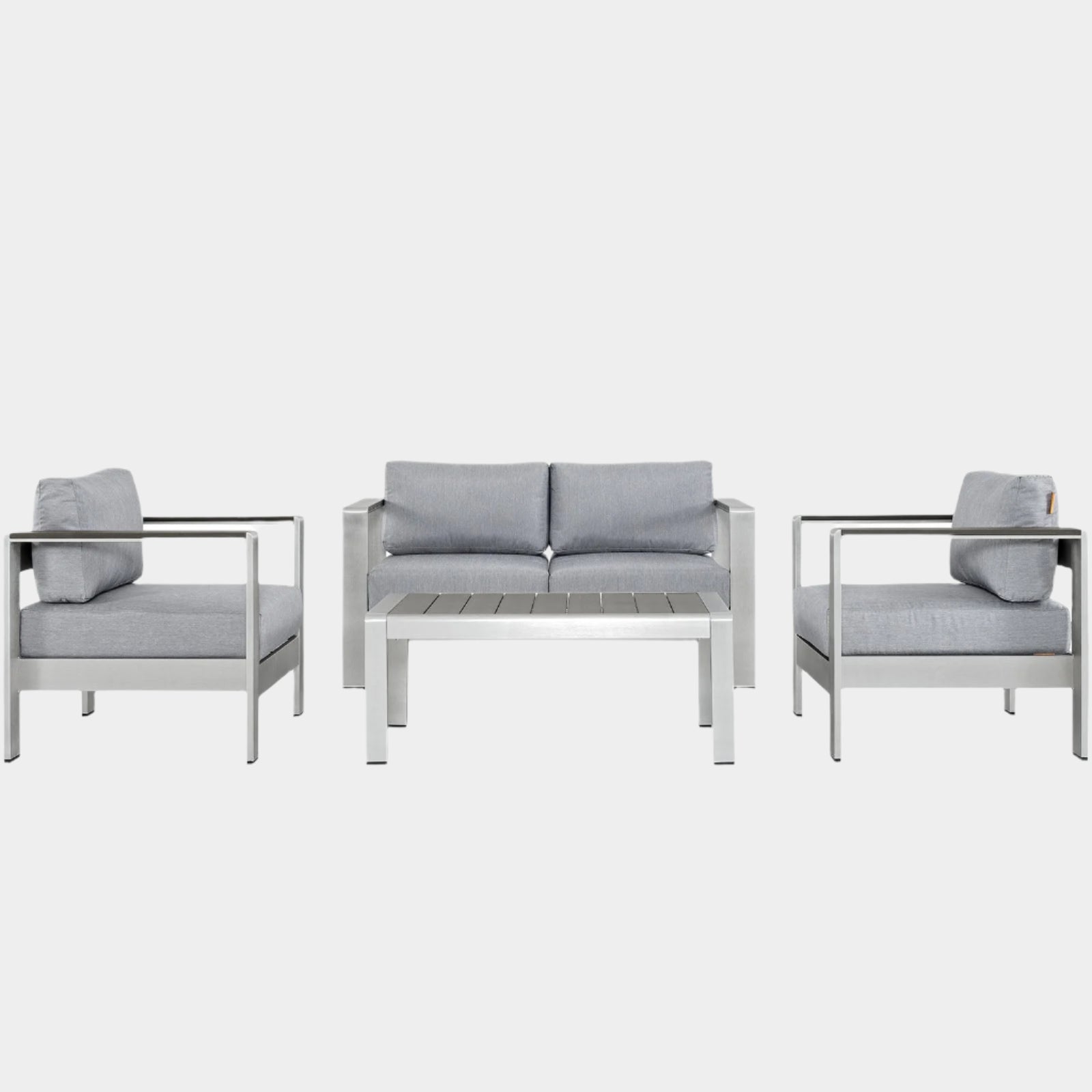 Shore 4 Piece Outdoor Patio Aluminum Sectional Sofa