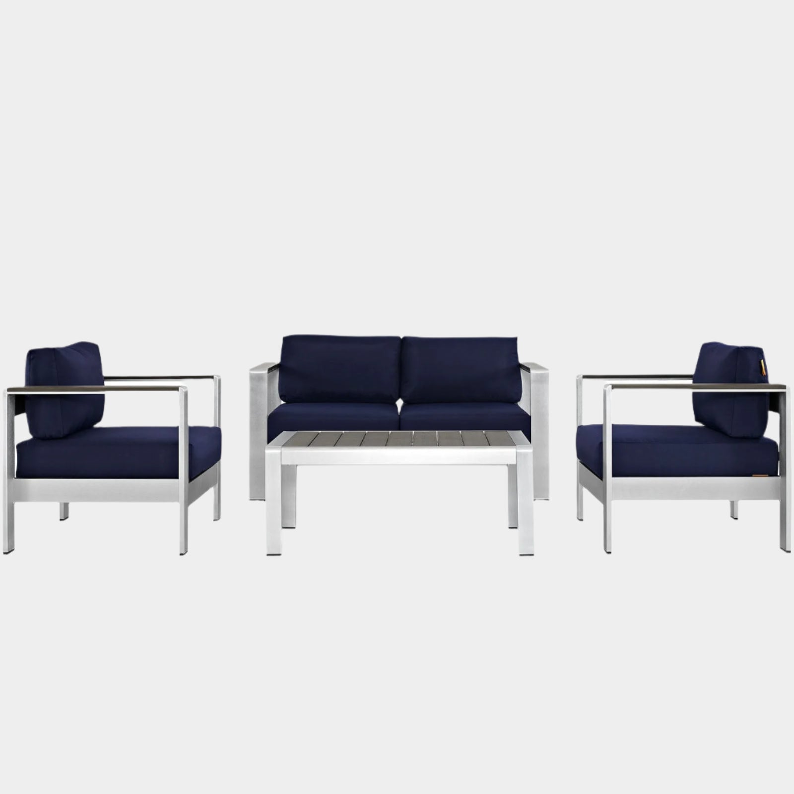 Shore 4 Piece Outdoor Patio Aluminum Sectional Sofa